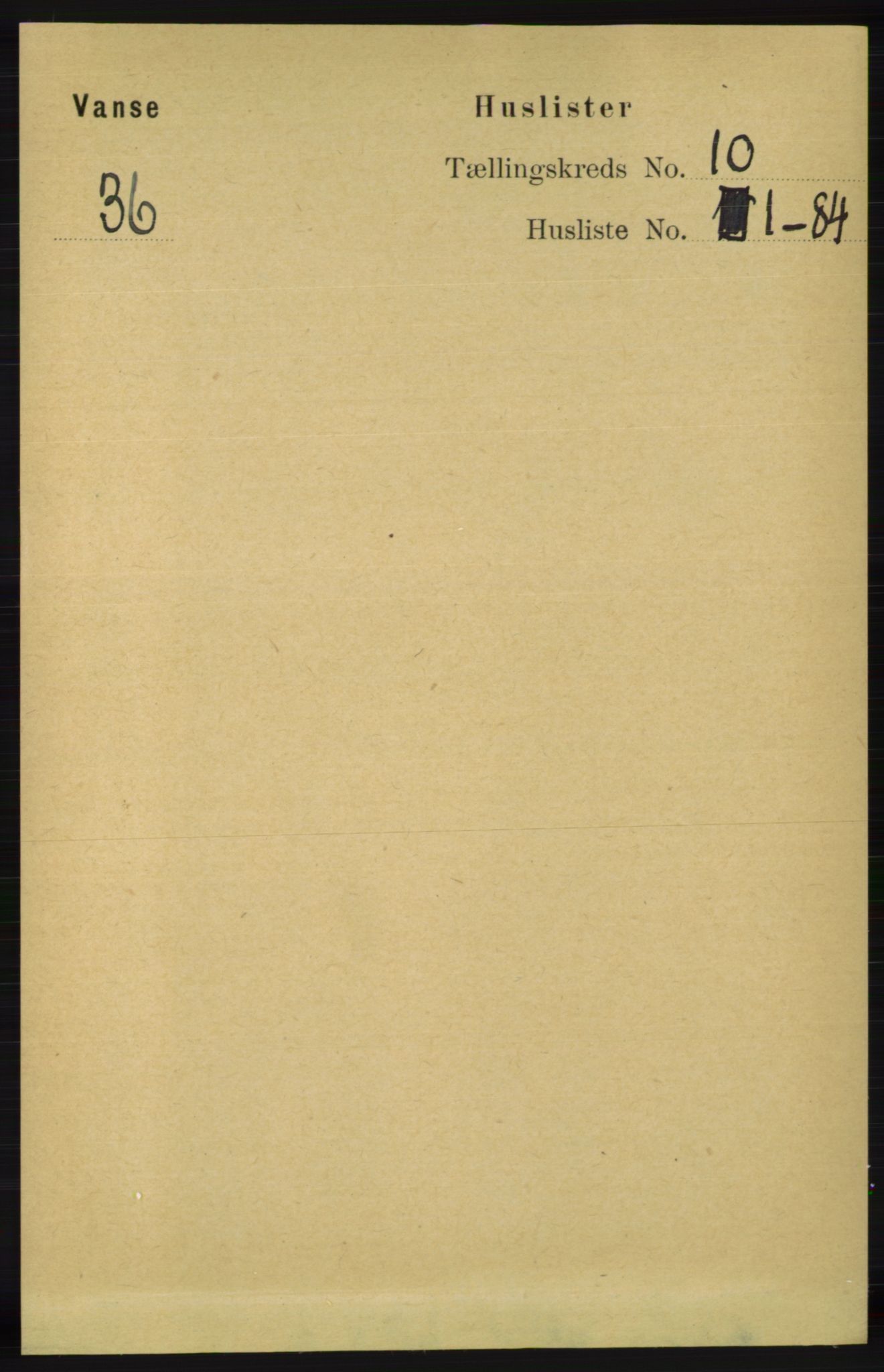 RA, Folketelling 1891 for 1041 Vanse herred, 1891, s. 5538