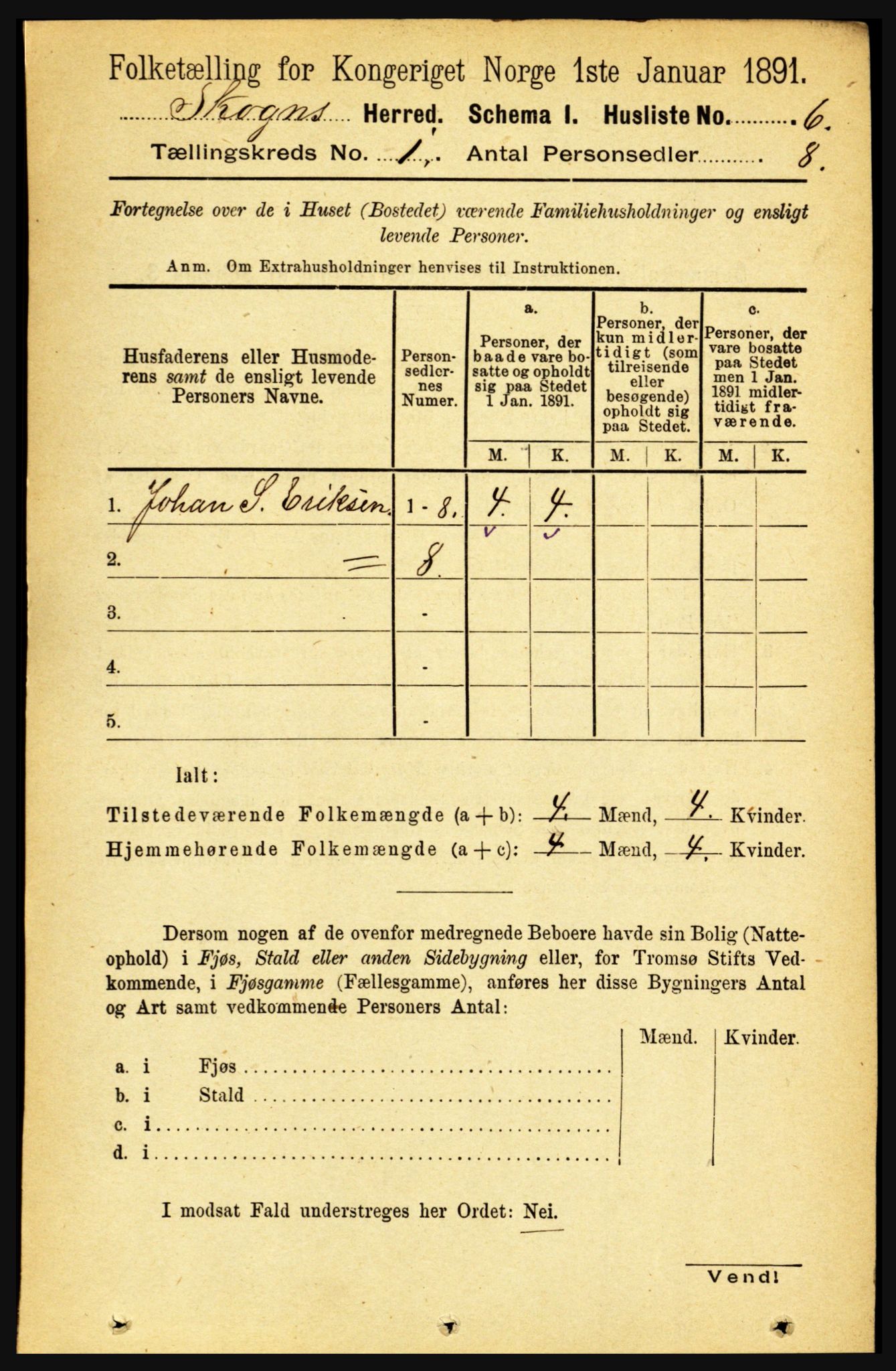 RA, Folketelling 1891 for 1719 Skogn herred, 1891, s. 30