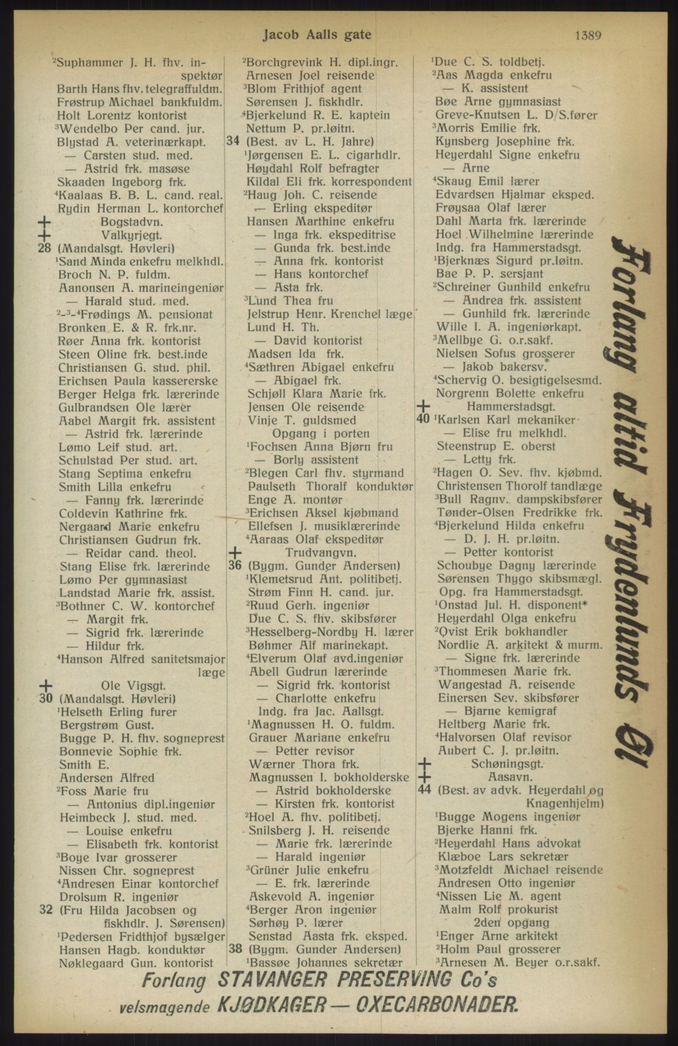 Kristiania/Oslo adressebok, PUBL/-, 1914, s. 1389
