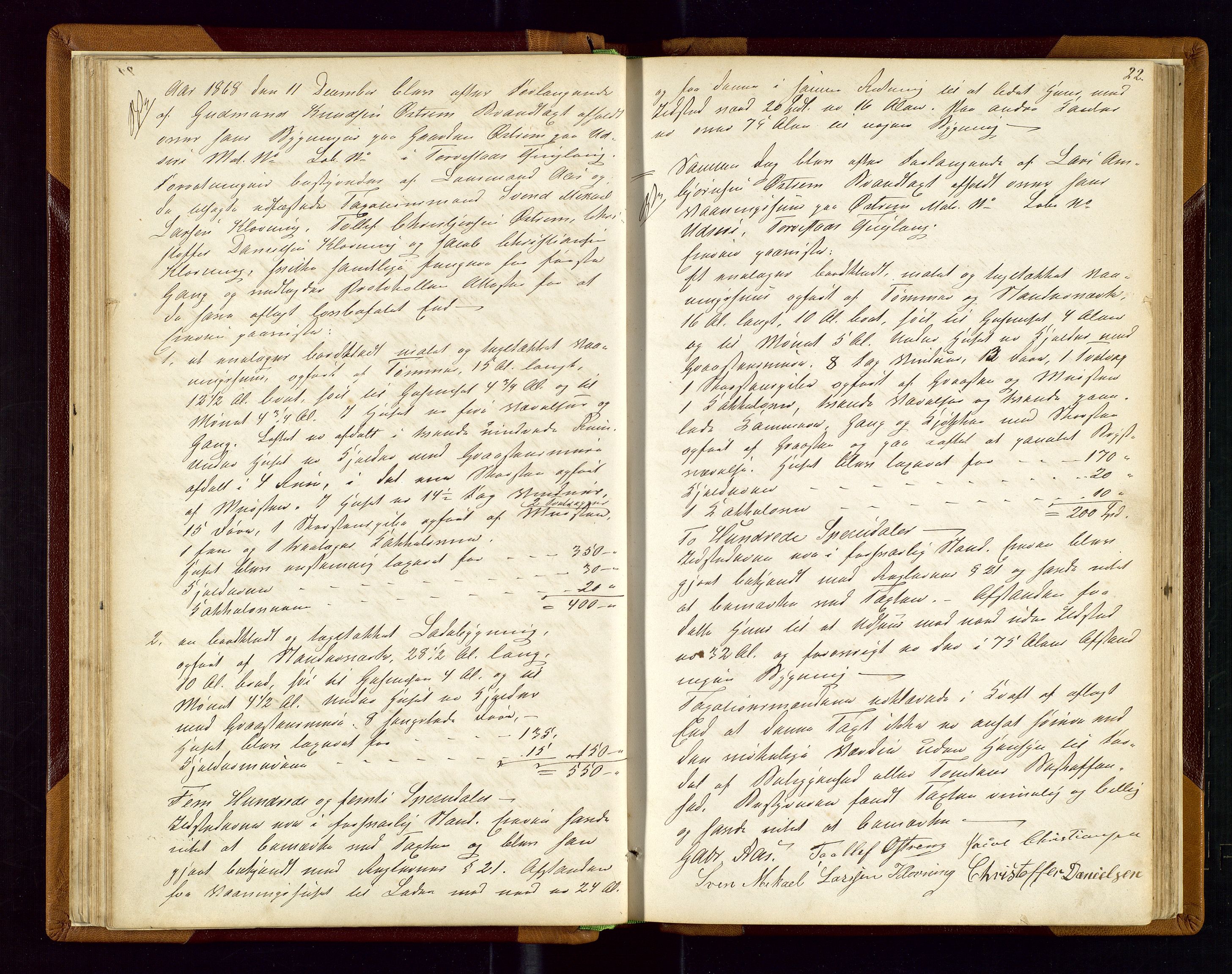 Torvestad lensmannskontor, AV/SAST-A-100307/1/Goa/L0001: "Brandtaxationsprotokol for Torvestad Thinglag", 1867-1883, s. 21b-22a