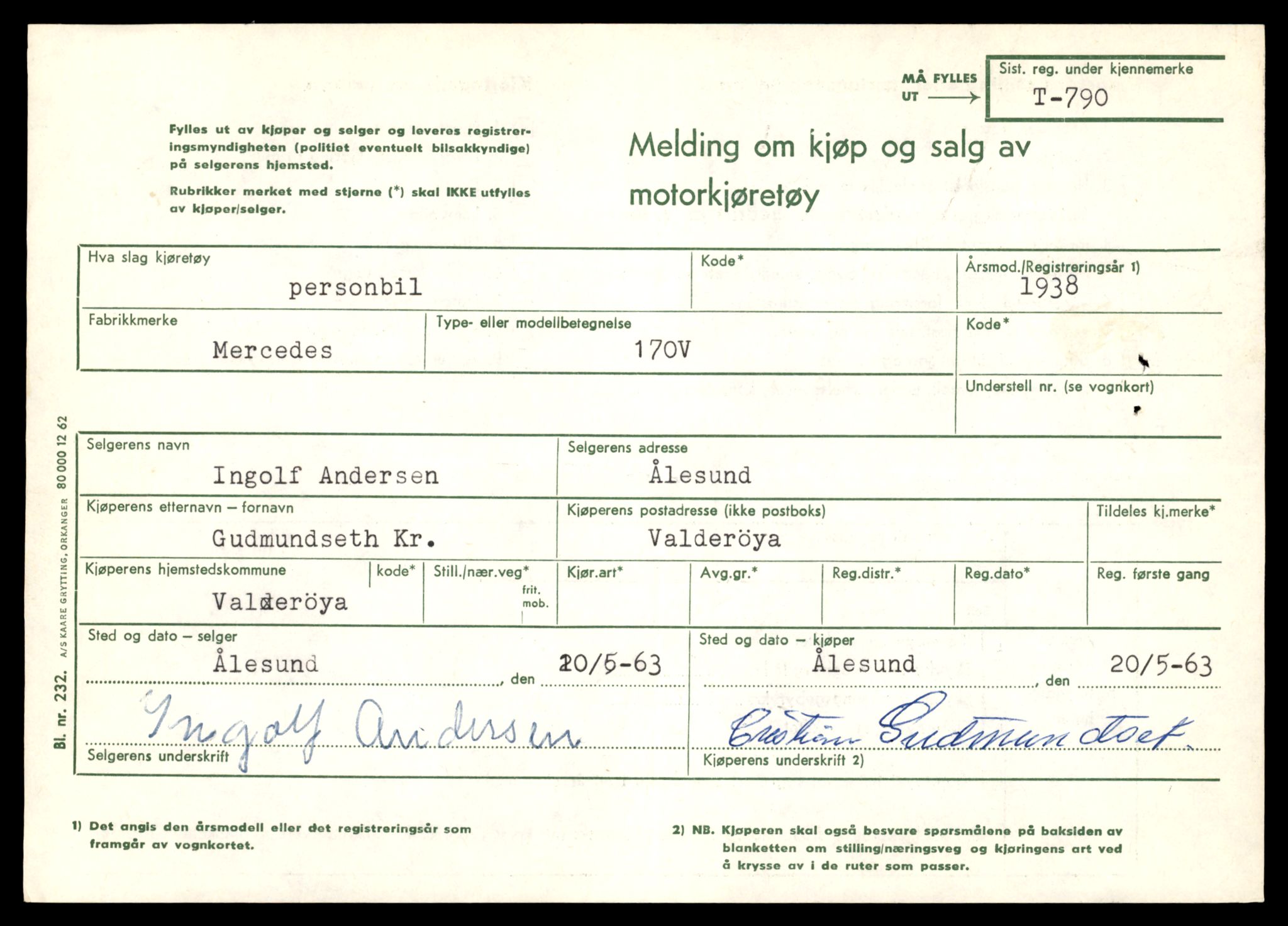 Møre og Romsdal vegkontor - Ålesund trafikkstasjon, SAT/A-4099/F/Fe/L0008: Registreringskort for kjøretøy T 747 - T 894, 1927-1998, s. 1354