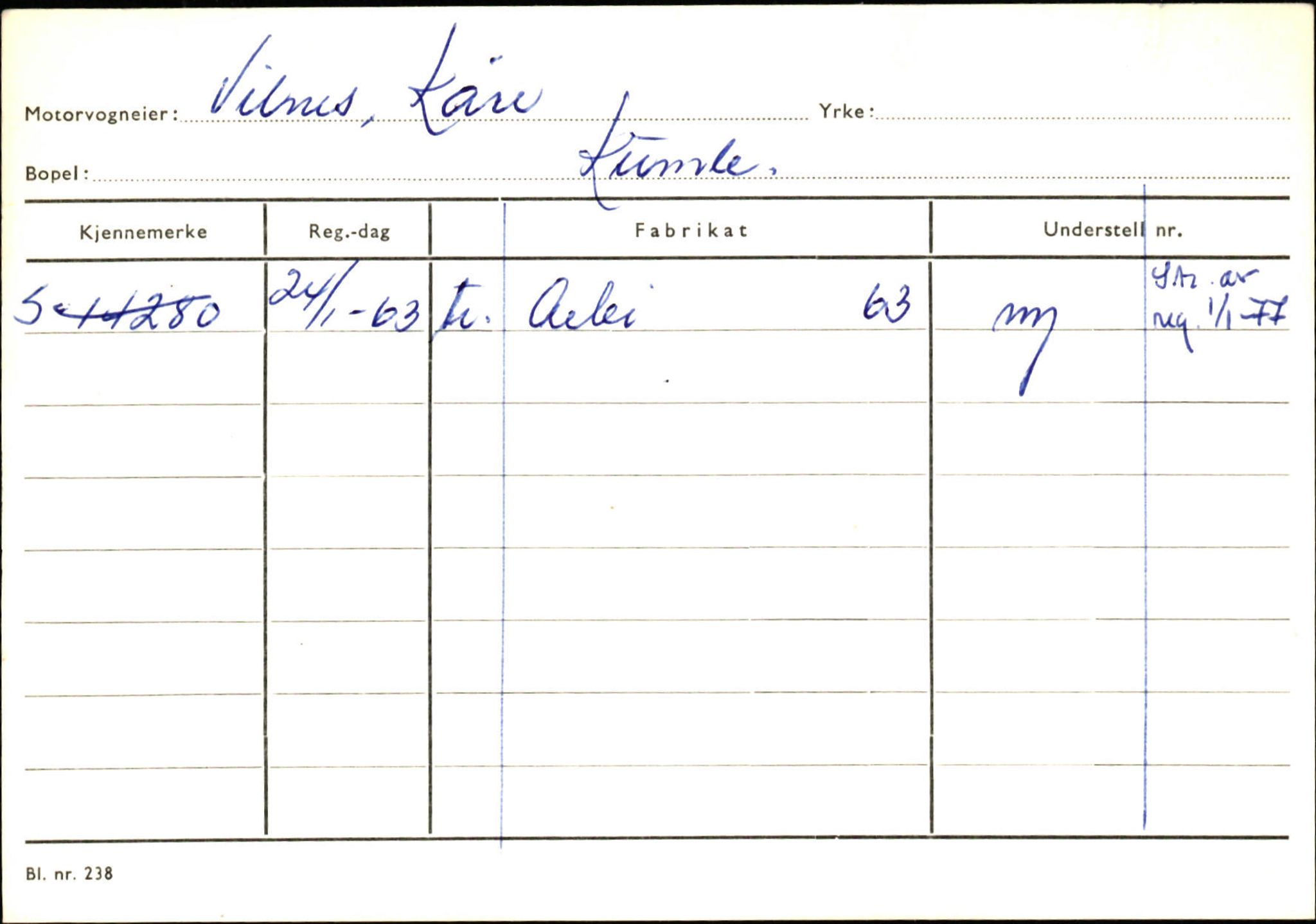 Statens vegvesen, Sogn og Fjordane vegkontor, AV/SAB-A-5301/4/F/L0132: Eigarregister Askvoll A-Å. Balestrand A-Å, 1945-1975, s. 1418