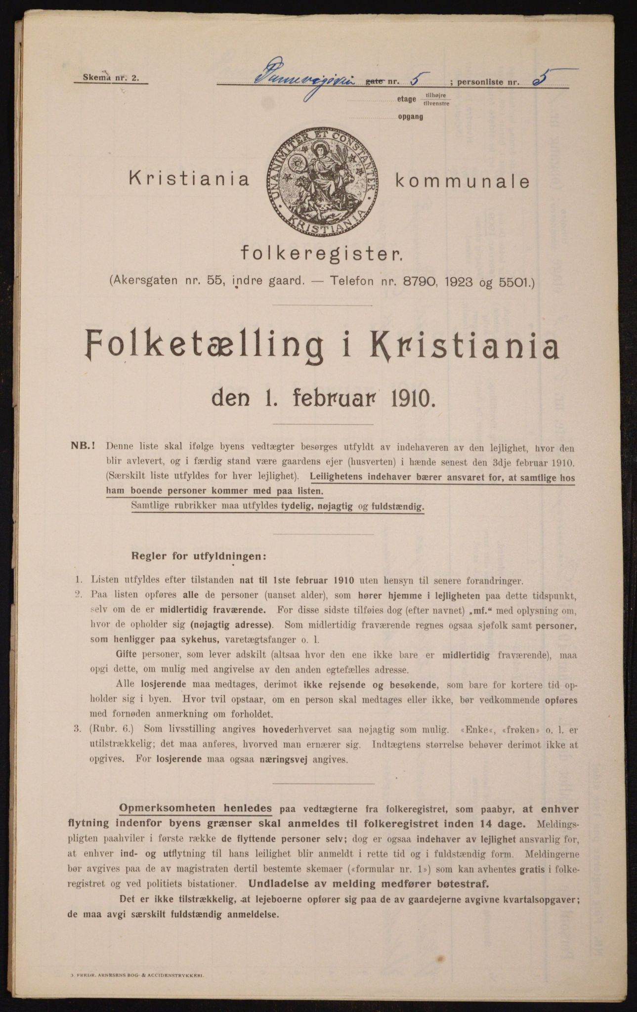 OBA, Kommunal folketelling 1.2.1910 for Kristiania, 1910, s. 14446