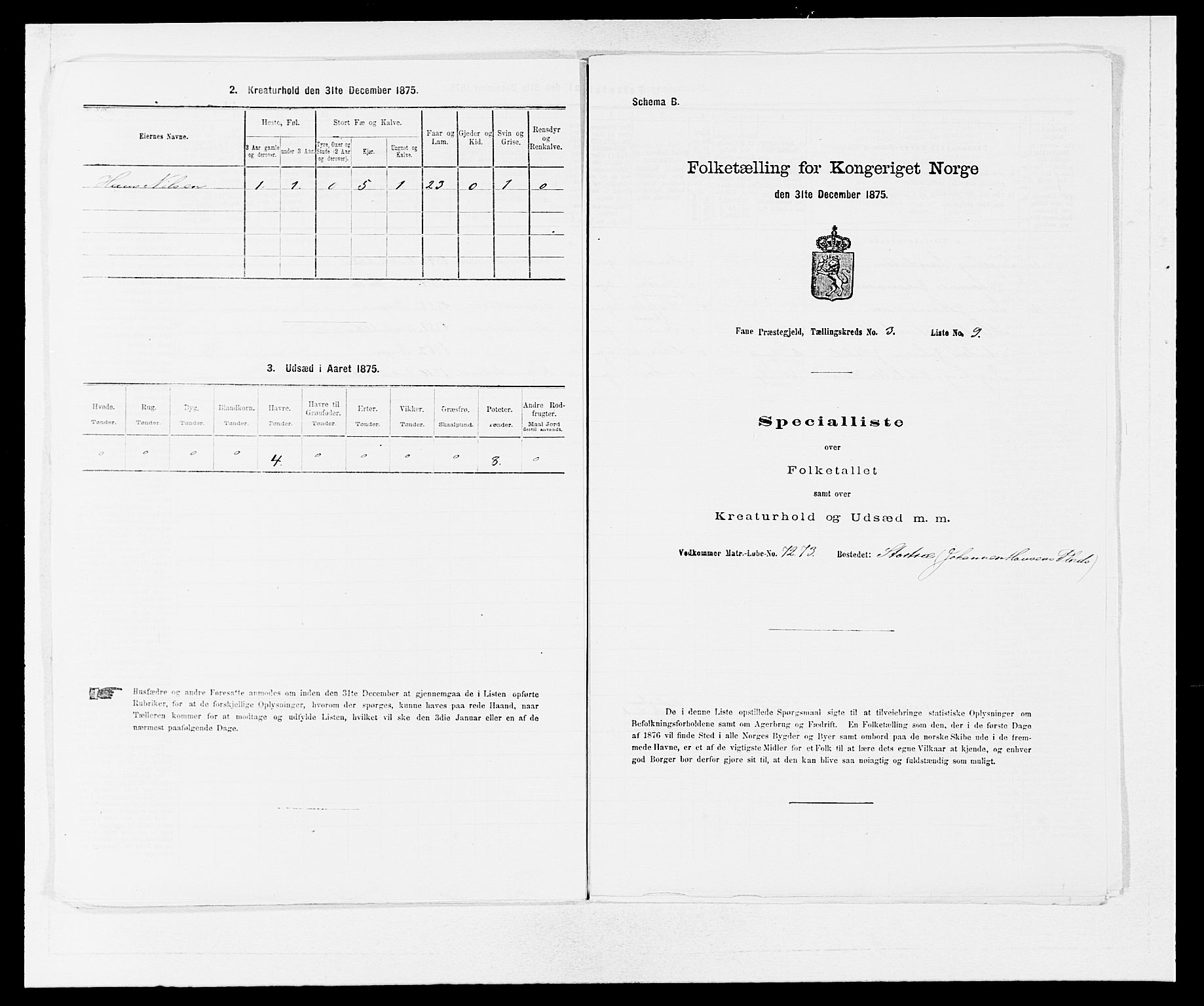 SAB, Folketelling 1875 for 1249P Fana prestegjeld, 1875, s. 332