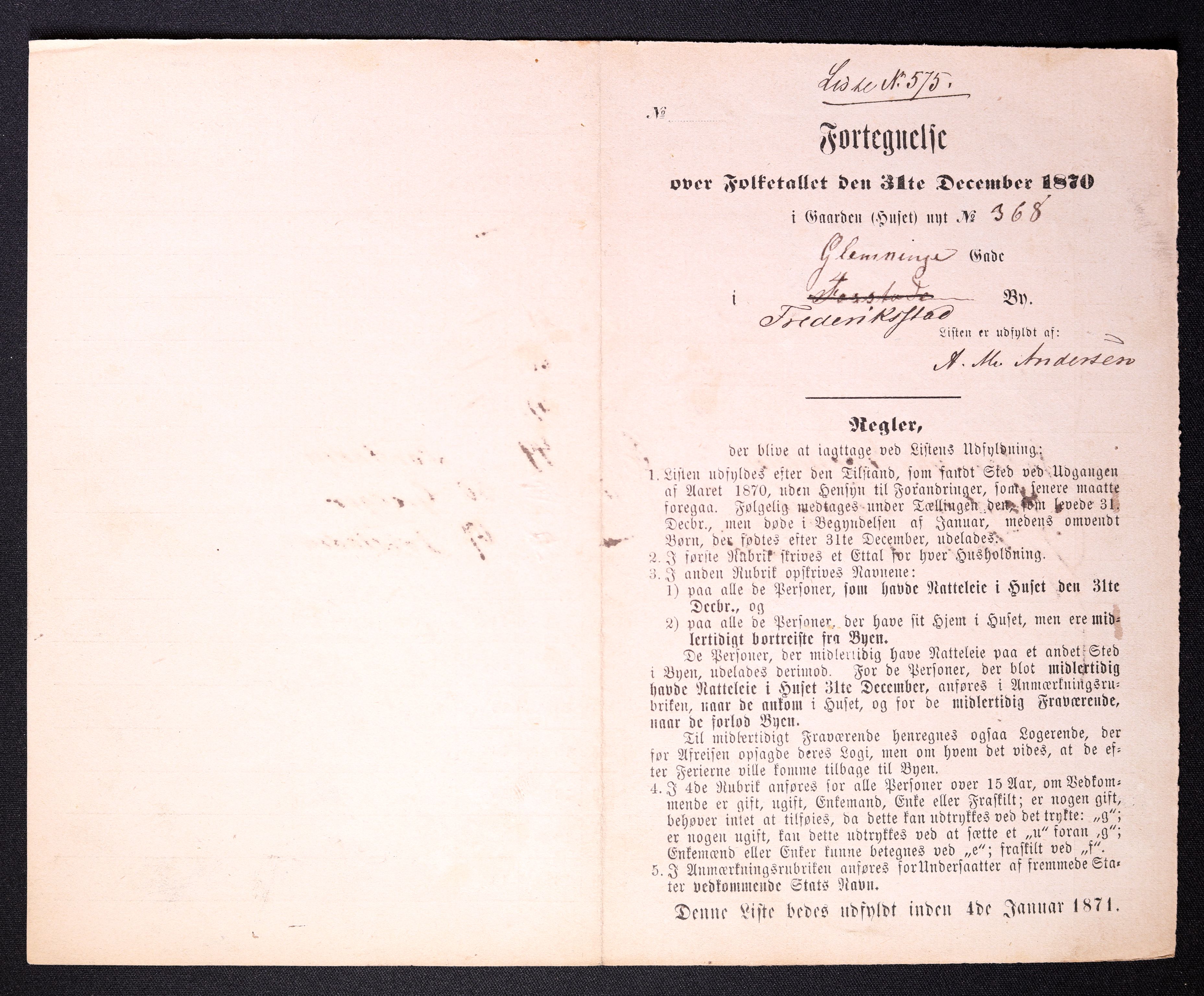 RA, Folketelling 1870 for 0103 Fredrikstad kjøpstad, 1870, s. 1147