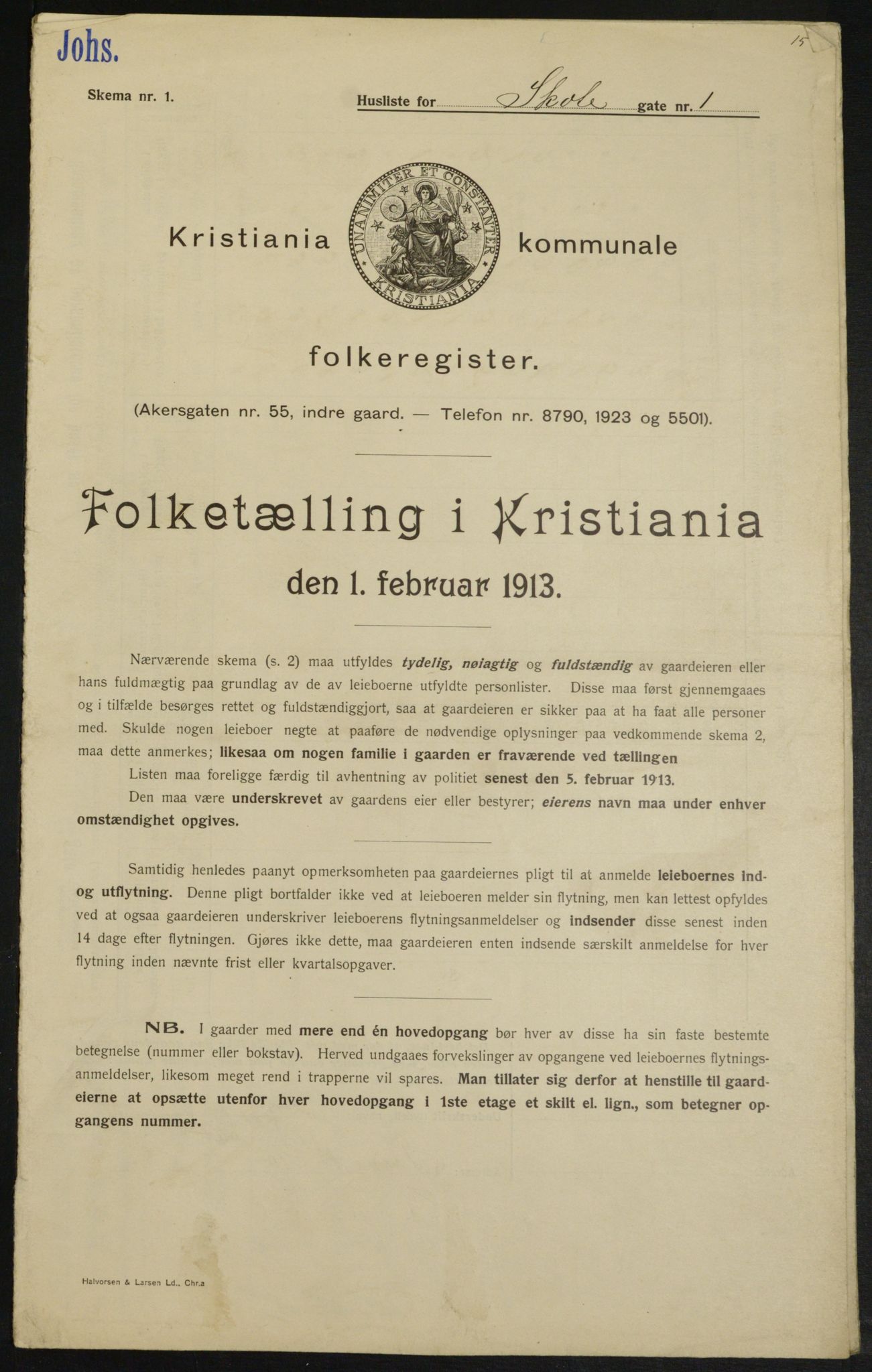 OBA, Kommunal folketelling 1.2.1913 for Kristiania, 1913, s. 96204