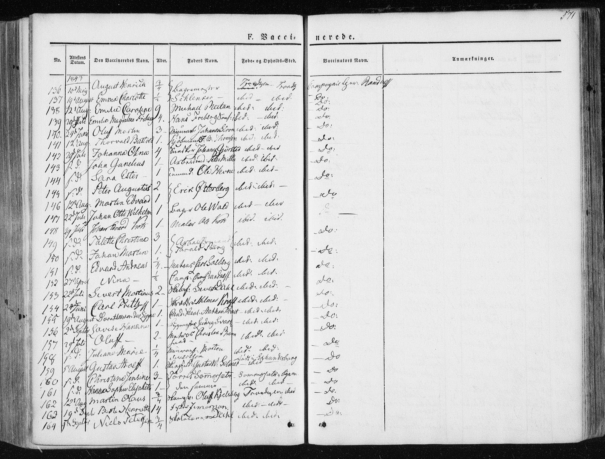 Ministerialprotokoller, klokkerbøker og fødselsregistre - Sør-Trøndelag, SAT/A-1456/601/L0049: Ministerialbok nr. 601A17, 1839-1847, s. 571