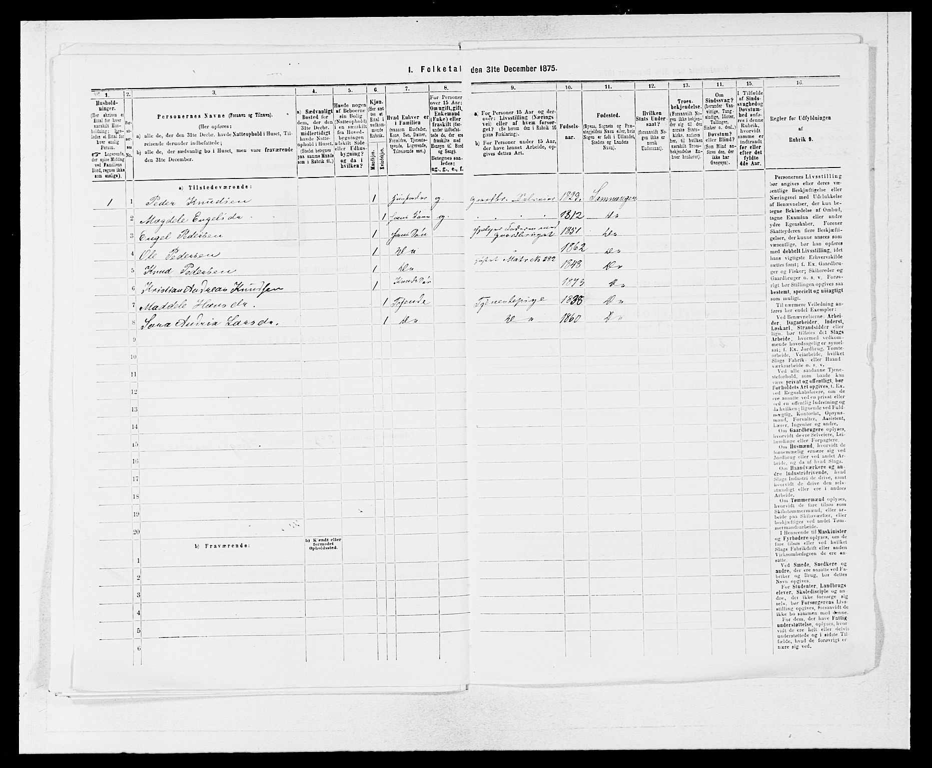 SAB, Folketelling 1875 for 1243P Os prestegjeld, 1875, s. 1032