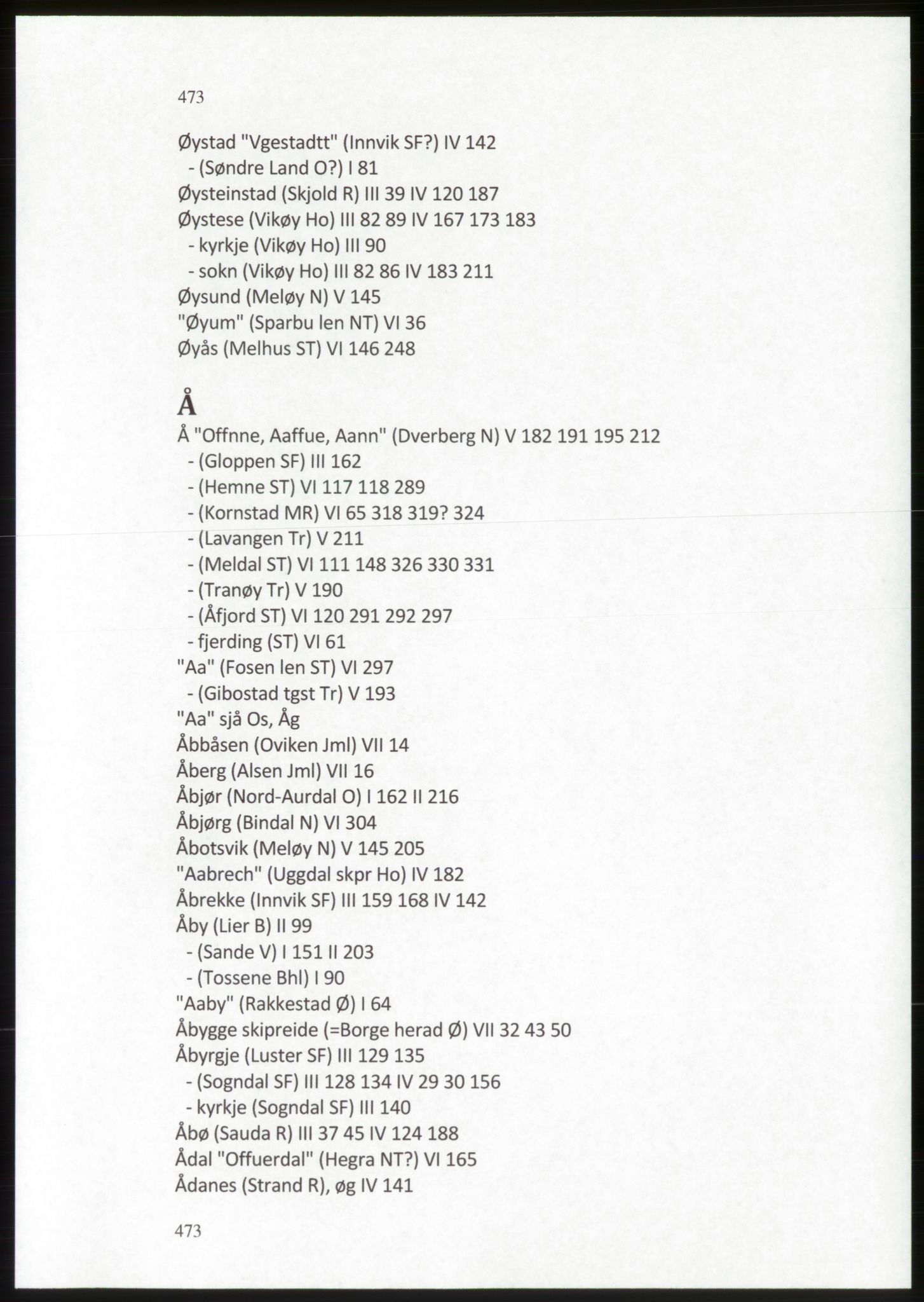 Publikasjoner utgitt av Arkivverket, PUBL/PUBL-001/C/0009: Stedsnavnregister, 1548-1567, s. 473