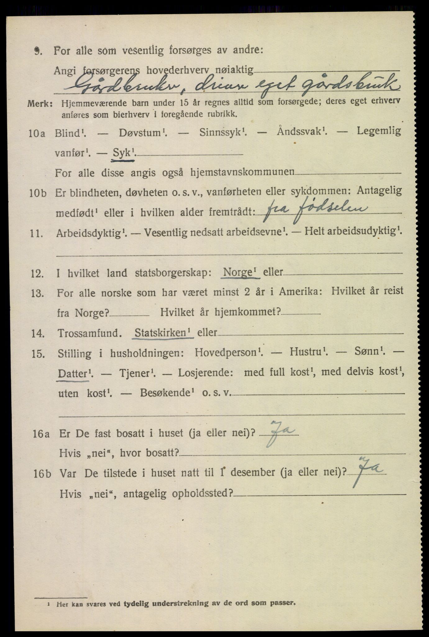 SAK, Folketelling 1920 for 0941 Bykle herred, 1920, s. 1032