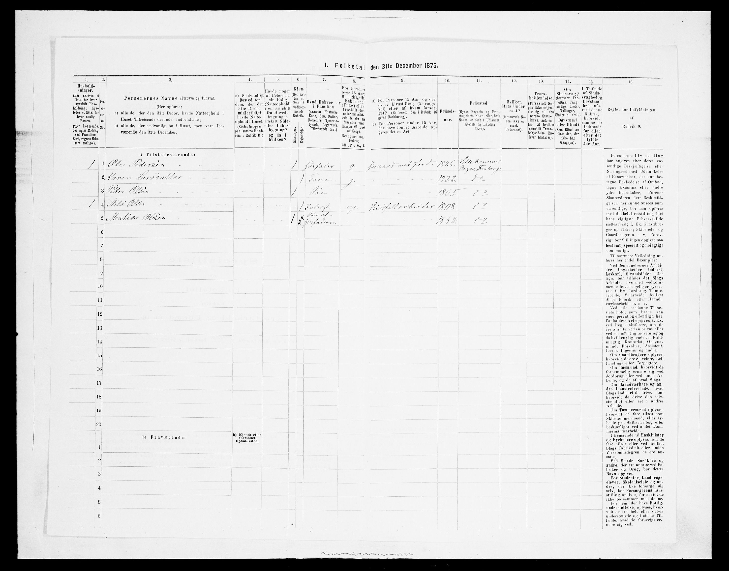 SAH, Folketelling 1875 for 0524L Fåberg prestegjeld, Fåberg sokn og Lillehammer landsokn, 1875, s. 1593