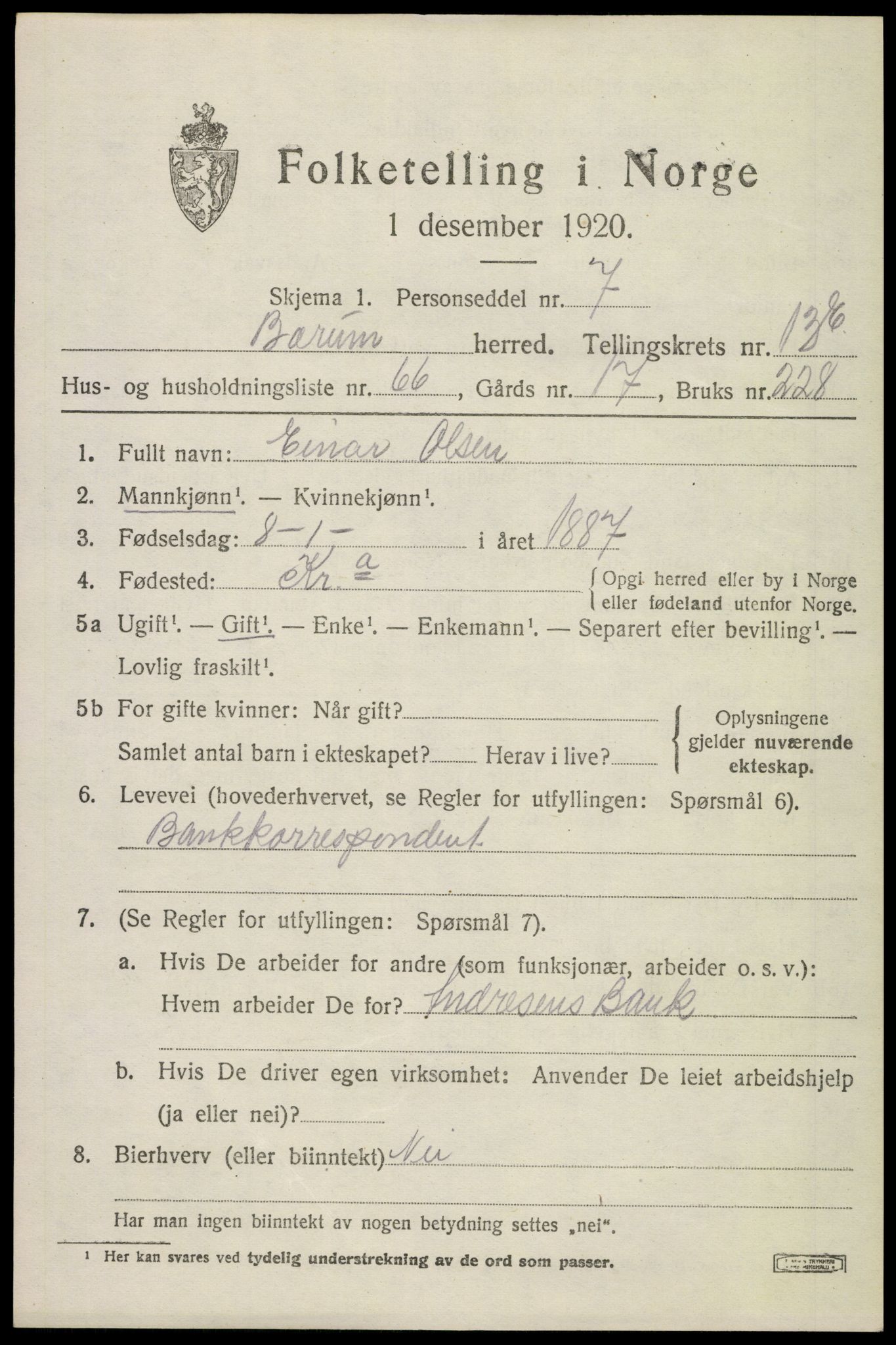 SAO, Folketelling 1920 for 0219 Bærum herred, 1920, s. 38750