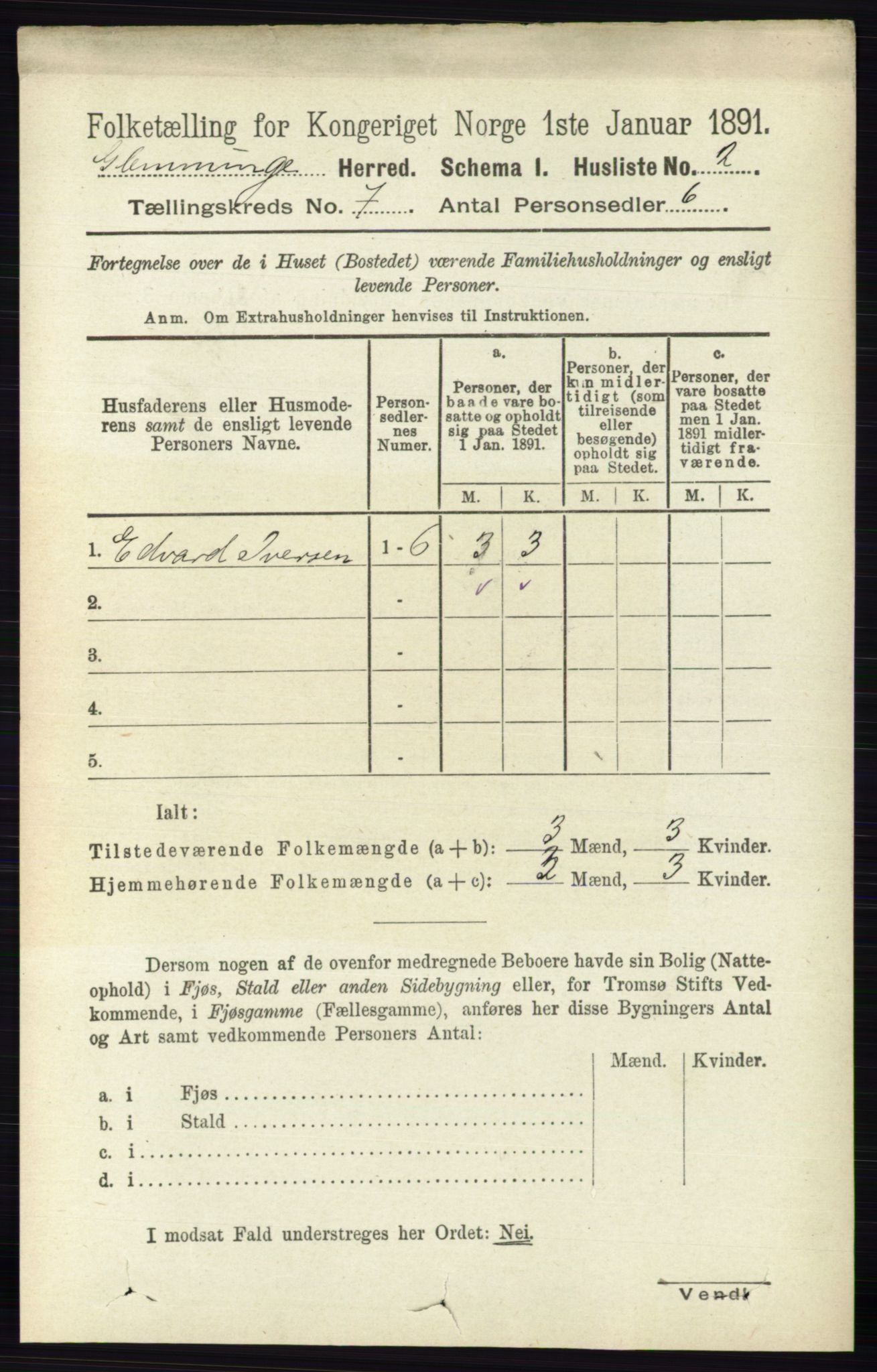 RA, Folketelling 1891 for 0132 Glemmen herred, 1891, s. 9106