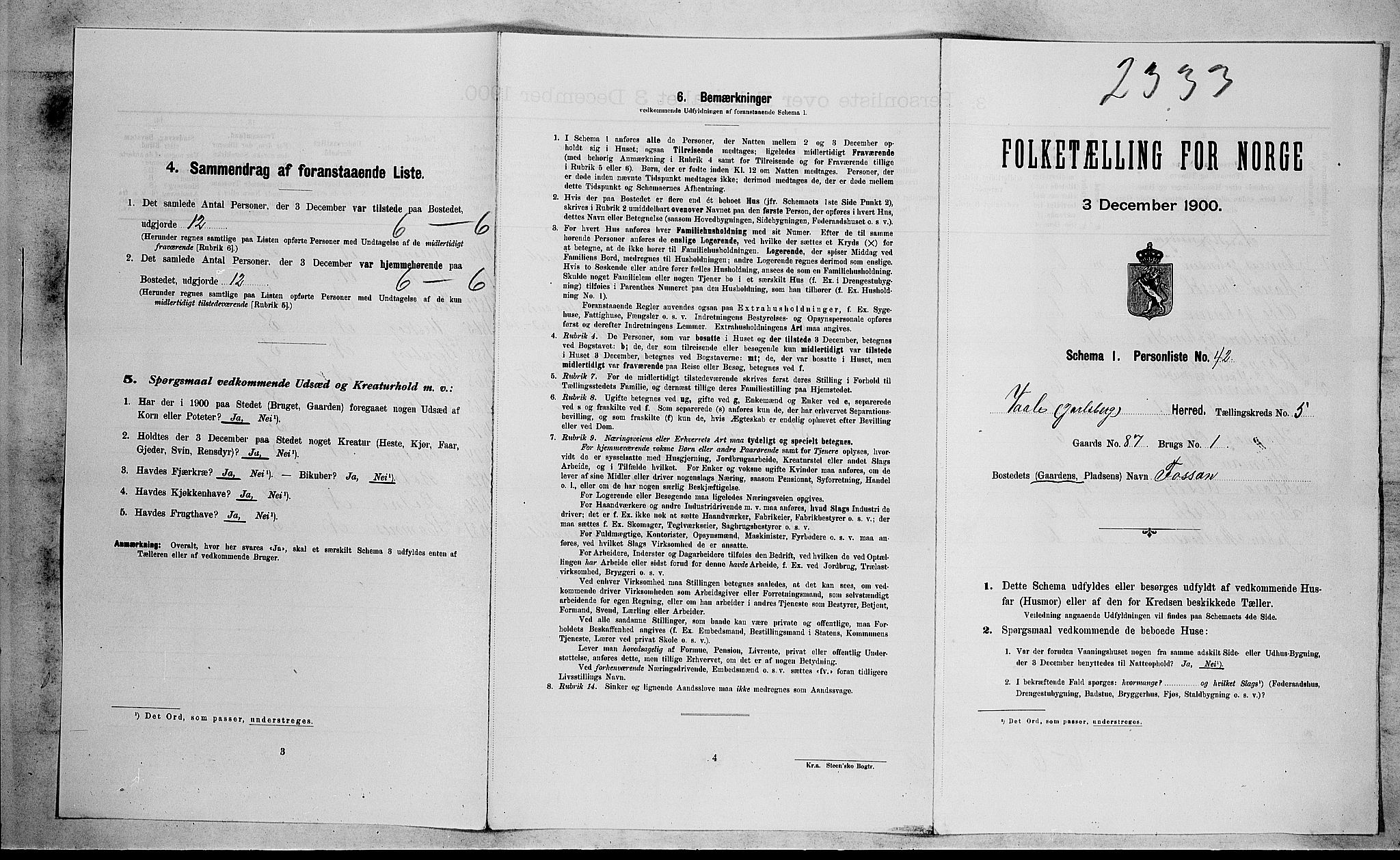 RA, Folketelling 1900 for 0716 Våle herred, 1900, s. 644