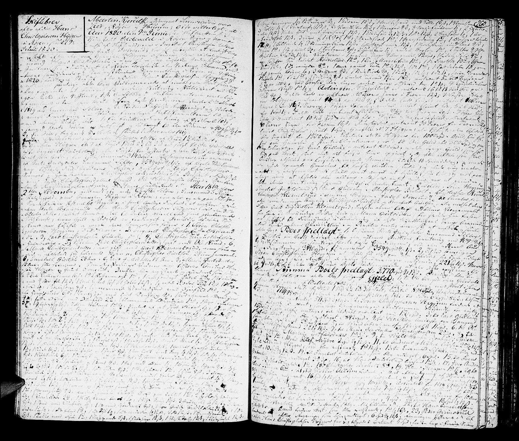 Lier, Røyken og Hurum sorenskriveri, AV/SAKO-A-89/H/Hc/L0010a: Skifteprotokoll, 1813-1835, s. 259b-260a