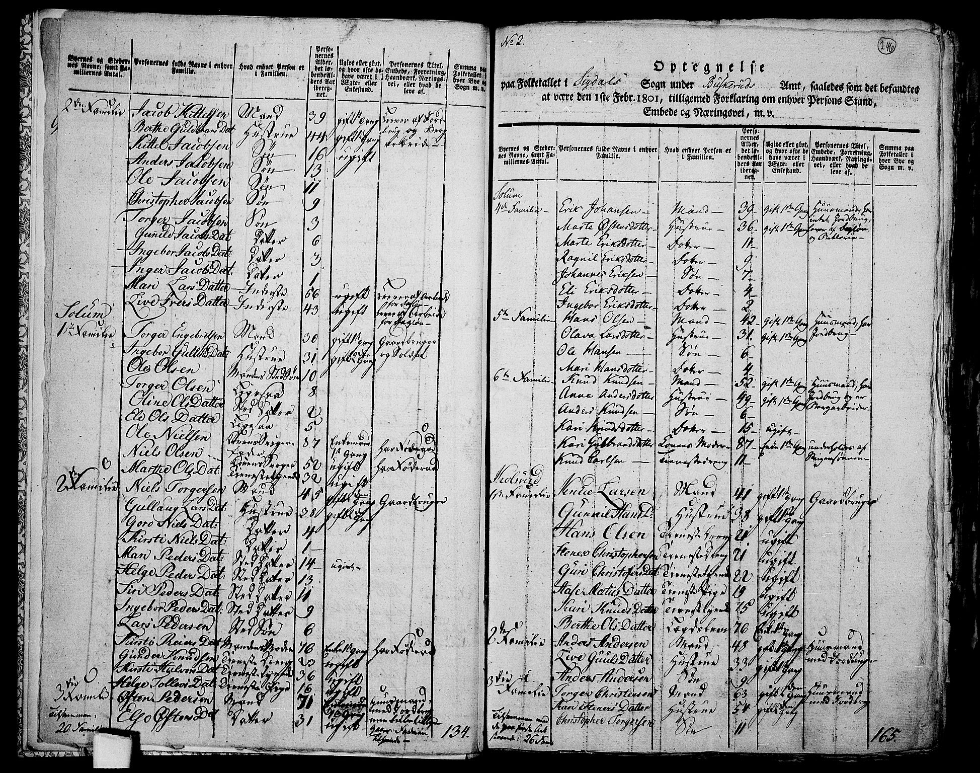 RA, Folketelling 1801 for 0621P Sigdal prestegjeld, 1801, s. 245b-246a