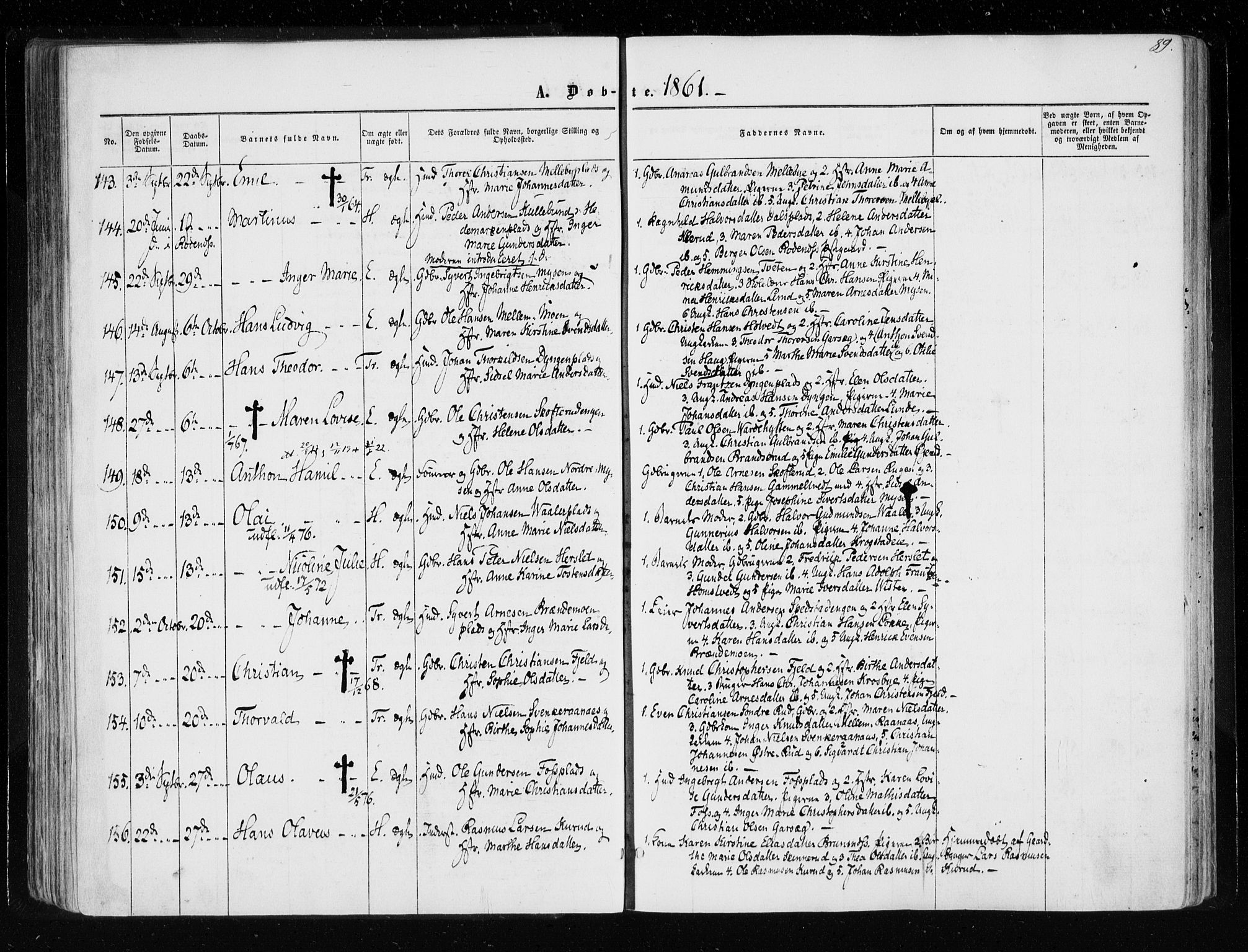 Eidsberg prestekontor Kirkebøker, AV/SAO-A-10905/F/Fa/L0010.a: Ministerialbok nr. I 10A, 1857-1866, s. 89