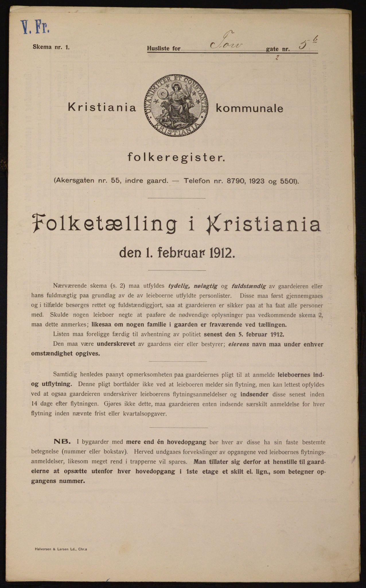 OBA, Kommunal folketelling 1.2.1912 for Kristiania, 1912, s. 113902