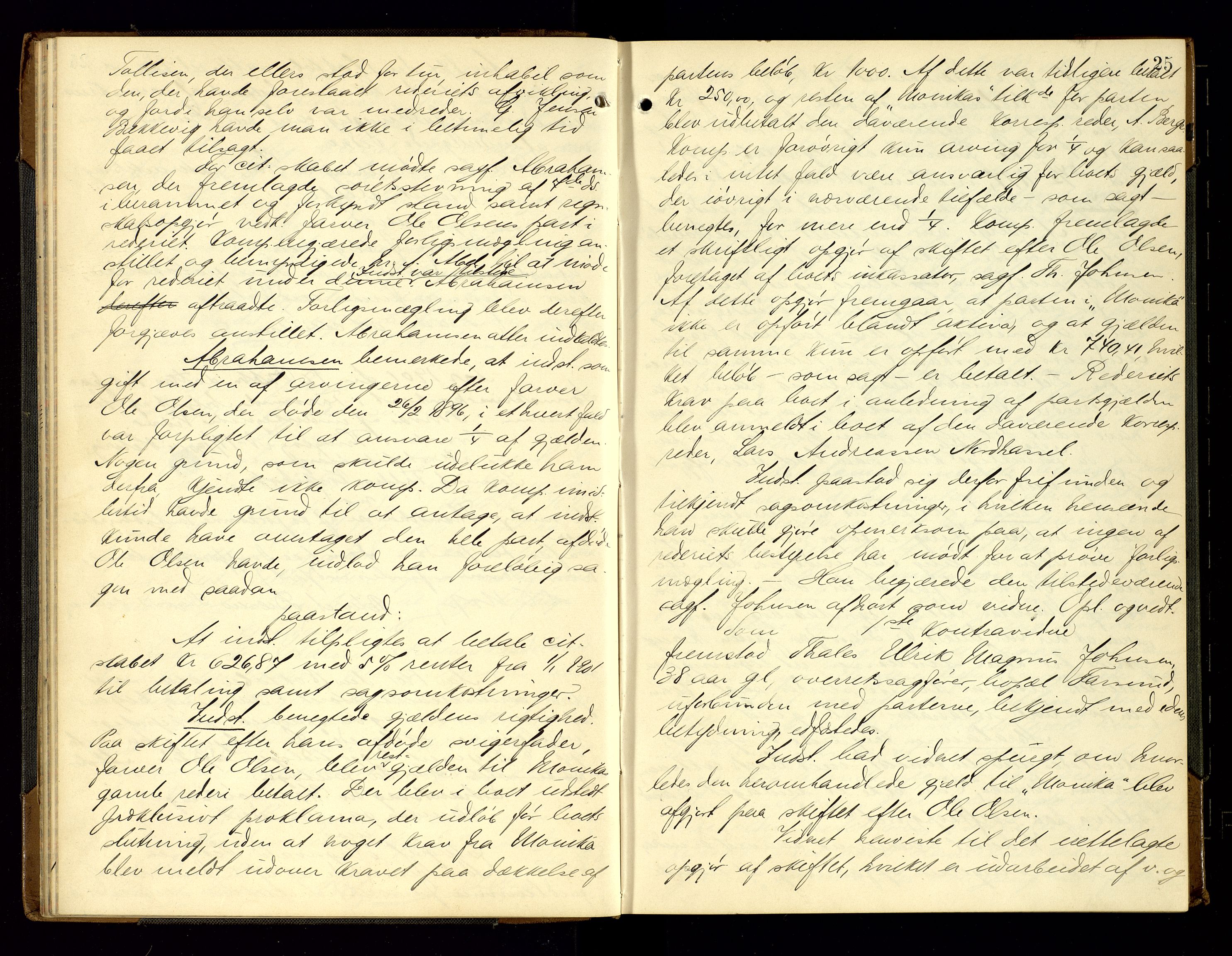 Lyngdal sorenskriveri, AV/SAK-1221-0004/F/Fb/L0093: Ekstrarettsprotokoll nr. 29, 1901-1904, s. 25