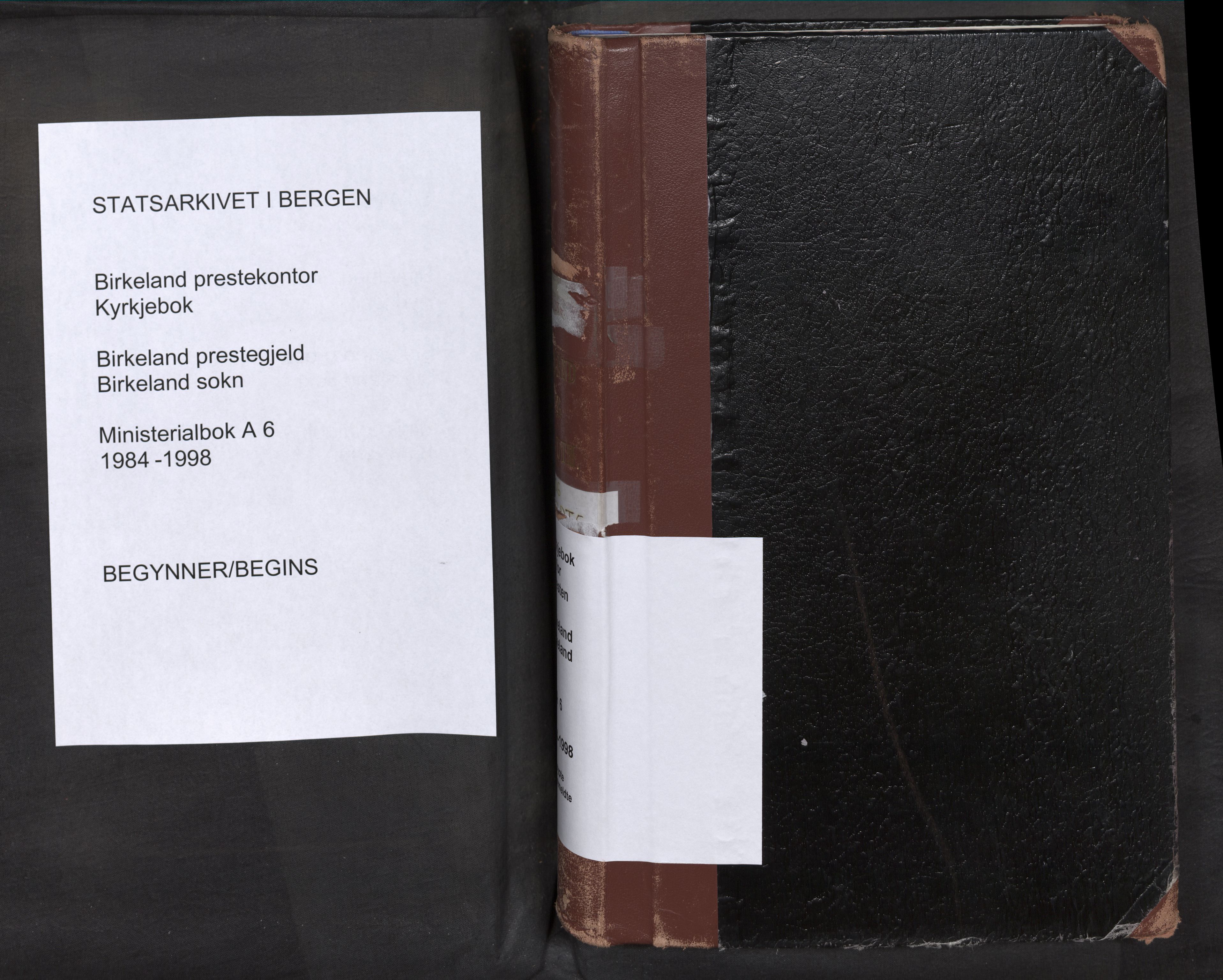 Birkeland Sokneprestembete, SAB/A-74601/H/Haa/Haaa/L0006: Ministerialbok nr. A 6, 1984-1998