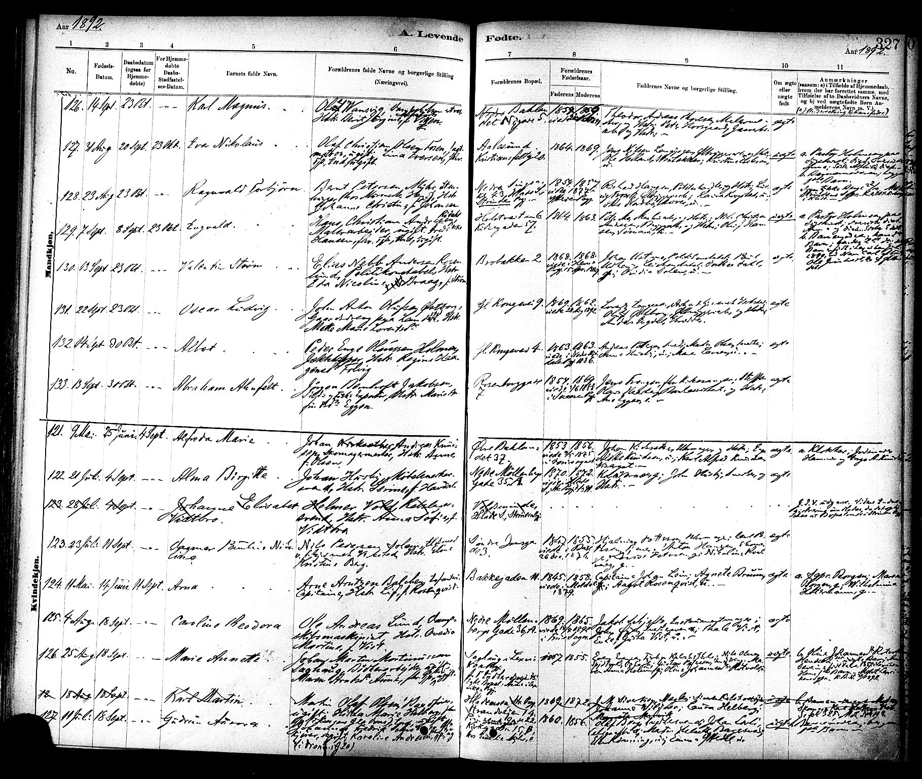Ministerialprotokoller, klokkerbøker og fødselsregistre - Sør-Trøndelag, SAT/A-1456/604/L0188: Ministerialbok nr. 604A09, 1878-1892, s. 327