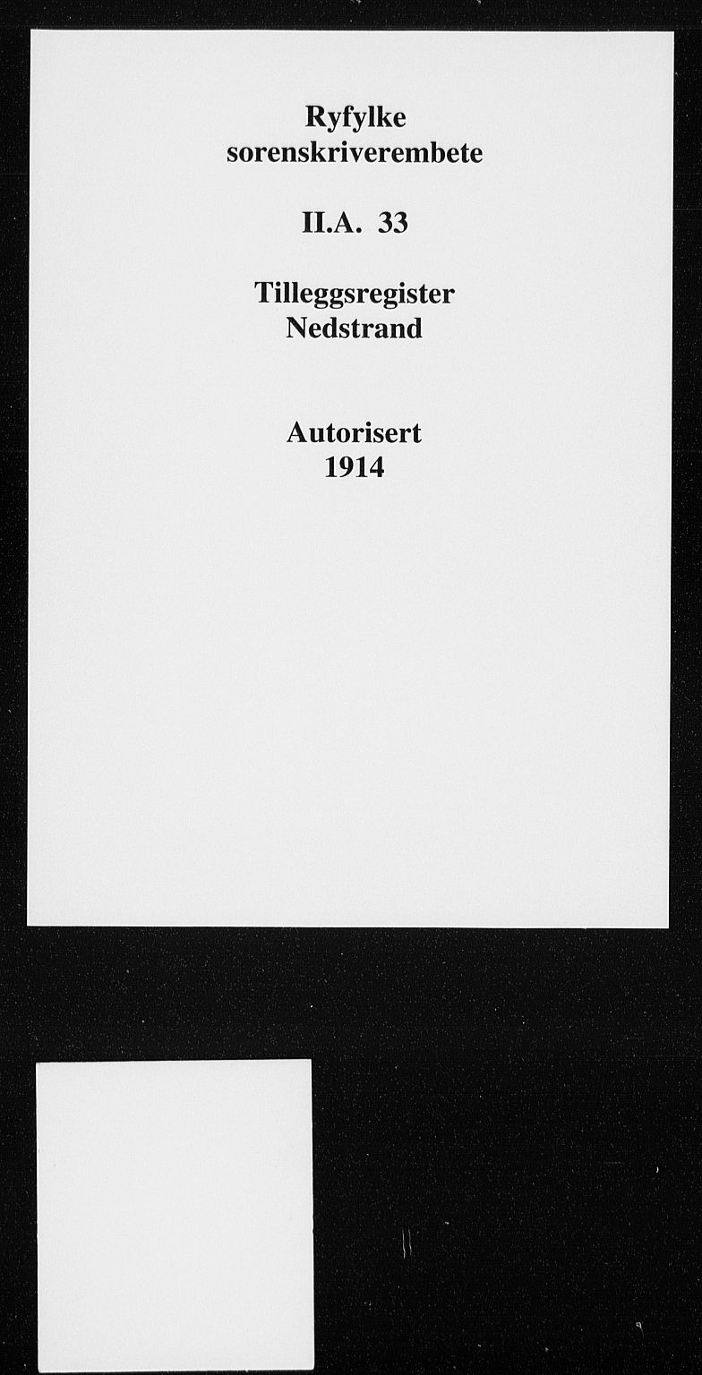 Ryfylke tingrett, SAST/A-100055/001/II/IIA/L0033: Panteregister nr. II A 33, 1914