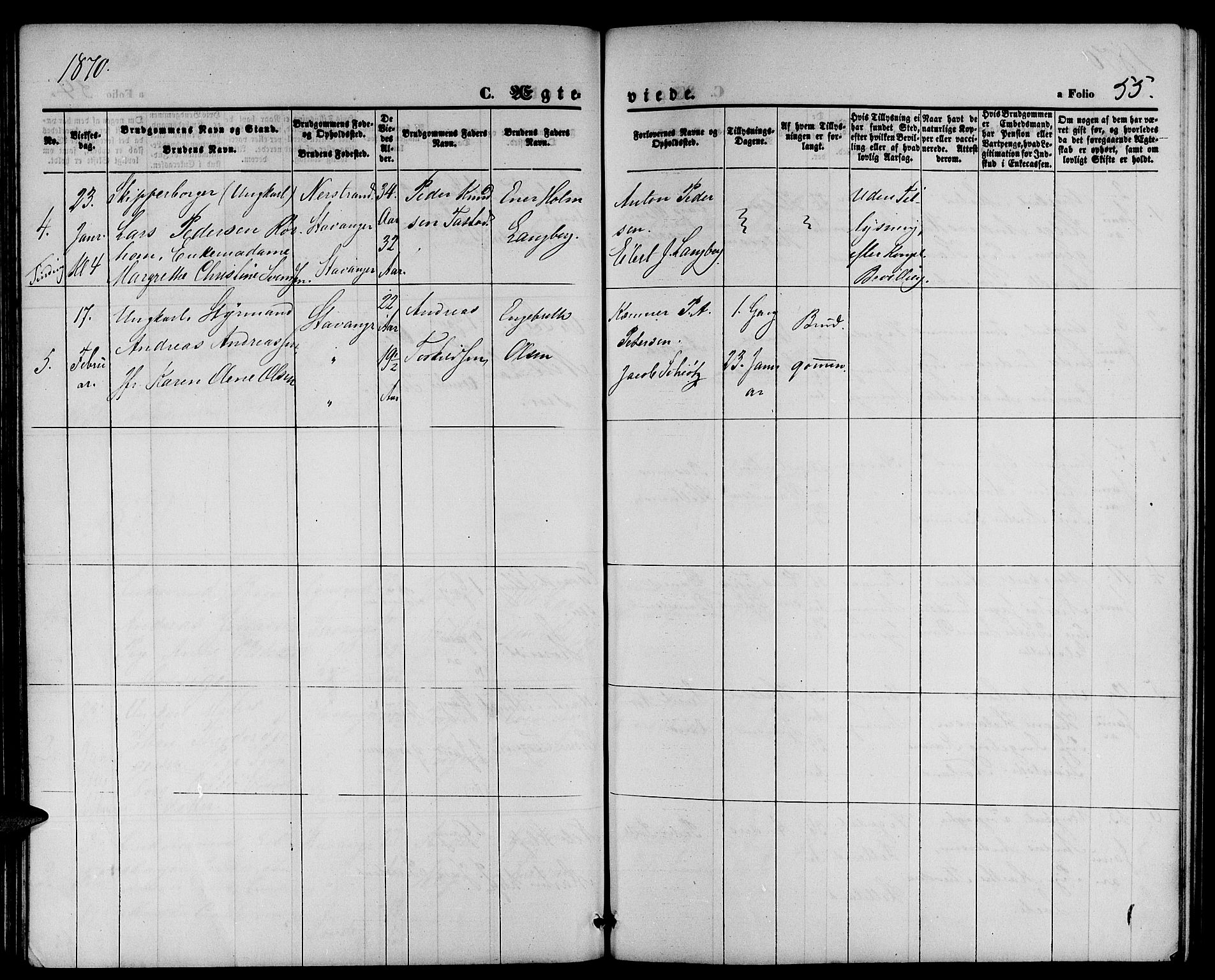 St. Petri sokneprestkontor, AV/SAST-A-101813/001/30/30BB/L0002: Klokkerbok nr. B 2, 1865-1885, s. 55