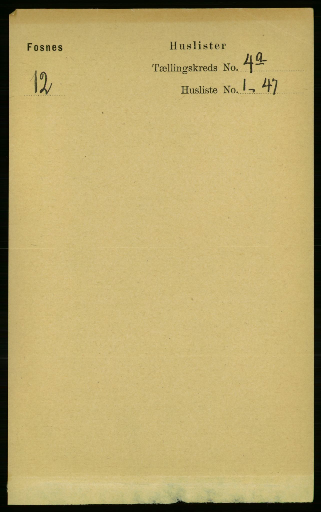 RA, Folketelling 1891 for 1748 Fosnes herred, 1891, s. 1337