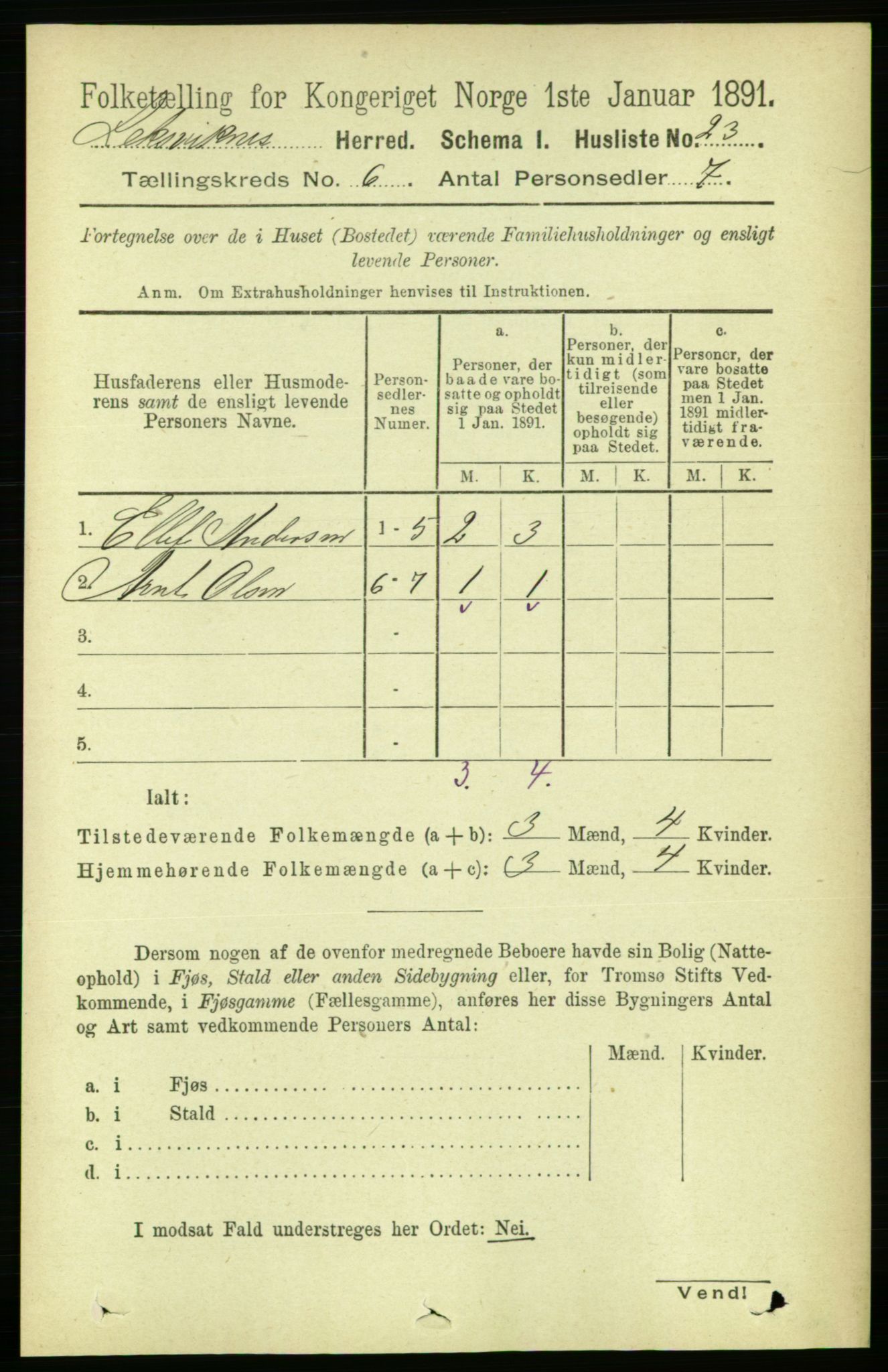 RA, Folketelling 1891 for 1718 Leksvik herred, 1891, s. 3155