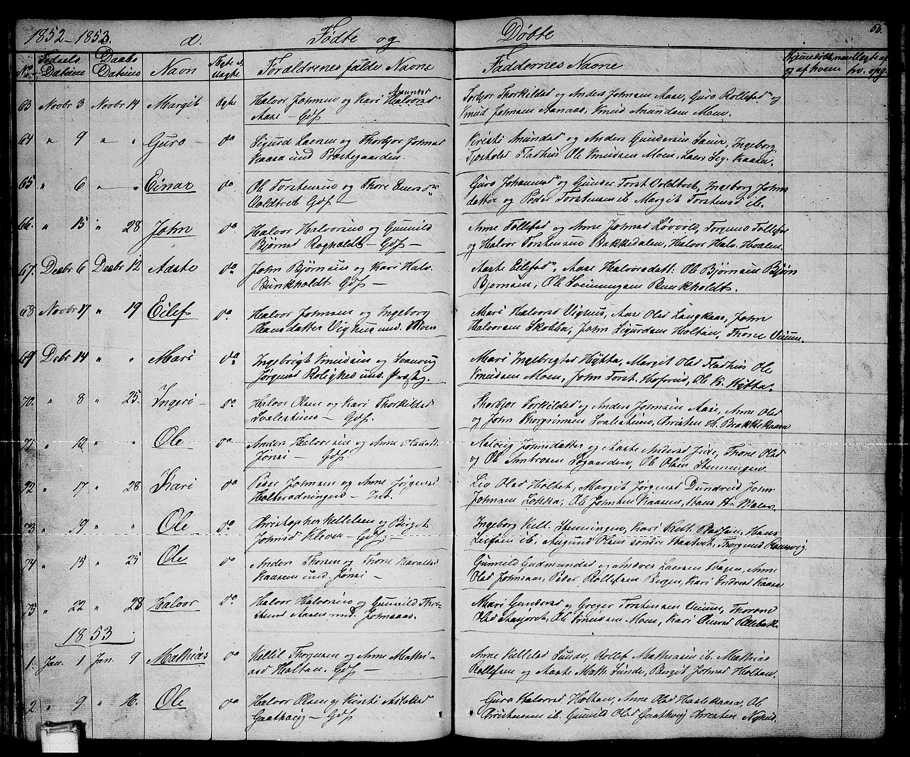 Sauherad kirkebøker, AV/SAKO-A-298/G/Ga/L0002: Klokkerbok nr. I 2, 1842-1866, s. 55