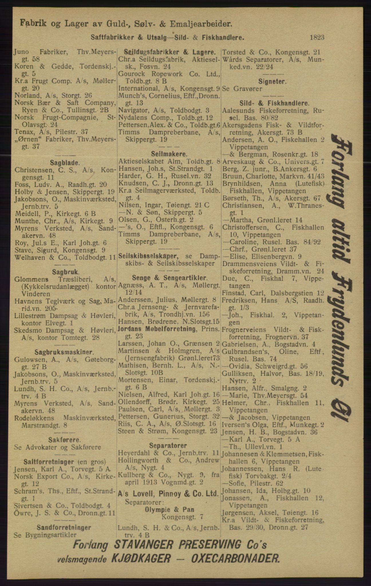 Kristiania/Oslo adressebok, PUBL/-, 1913, s. 1779