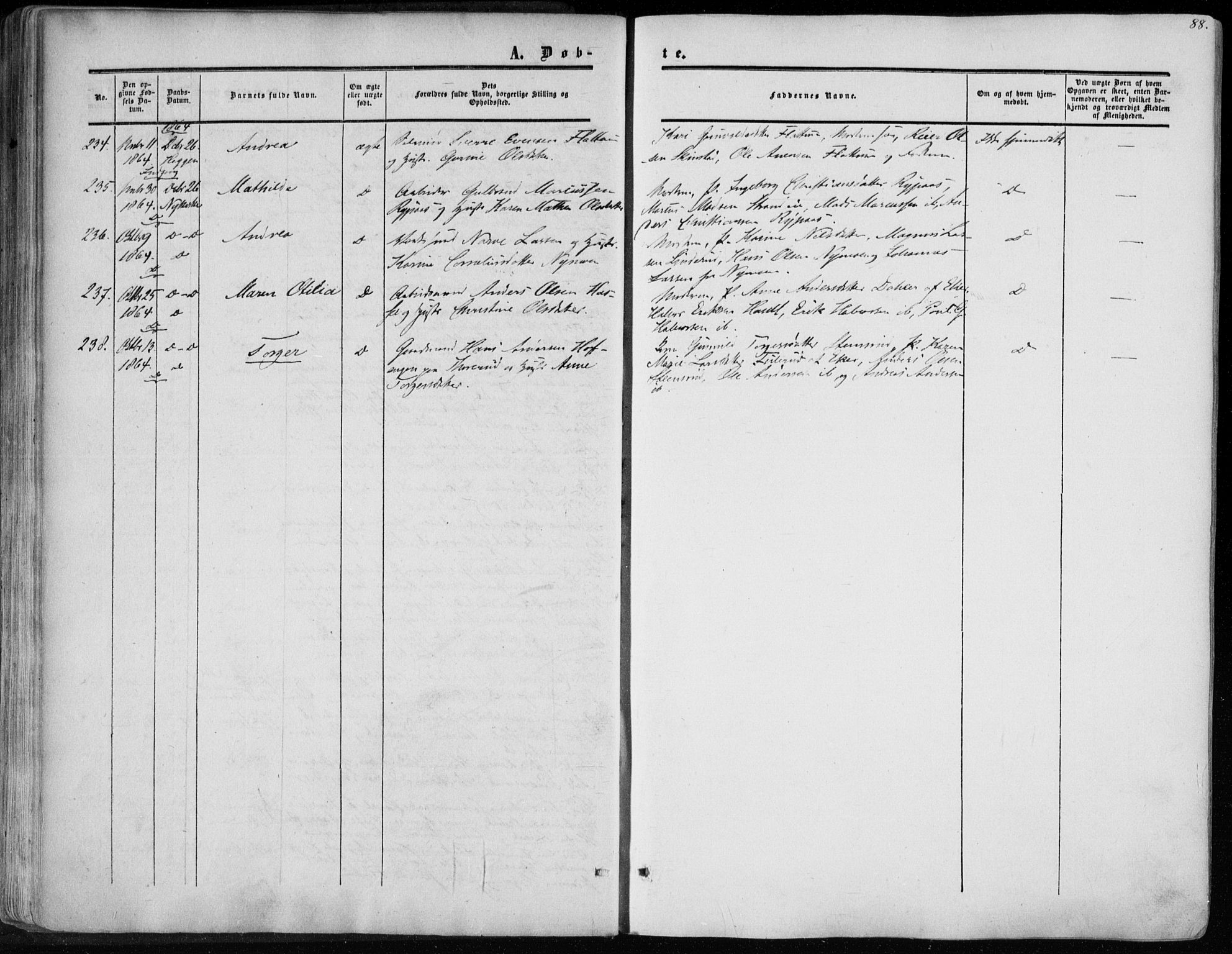 Modum kirkebøker, AV/SAKO-A-234/F/Fa/L0009: Ministerialbok nr. 9, 1860-1864, s. 88