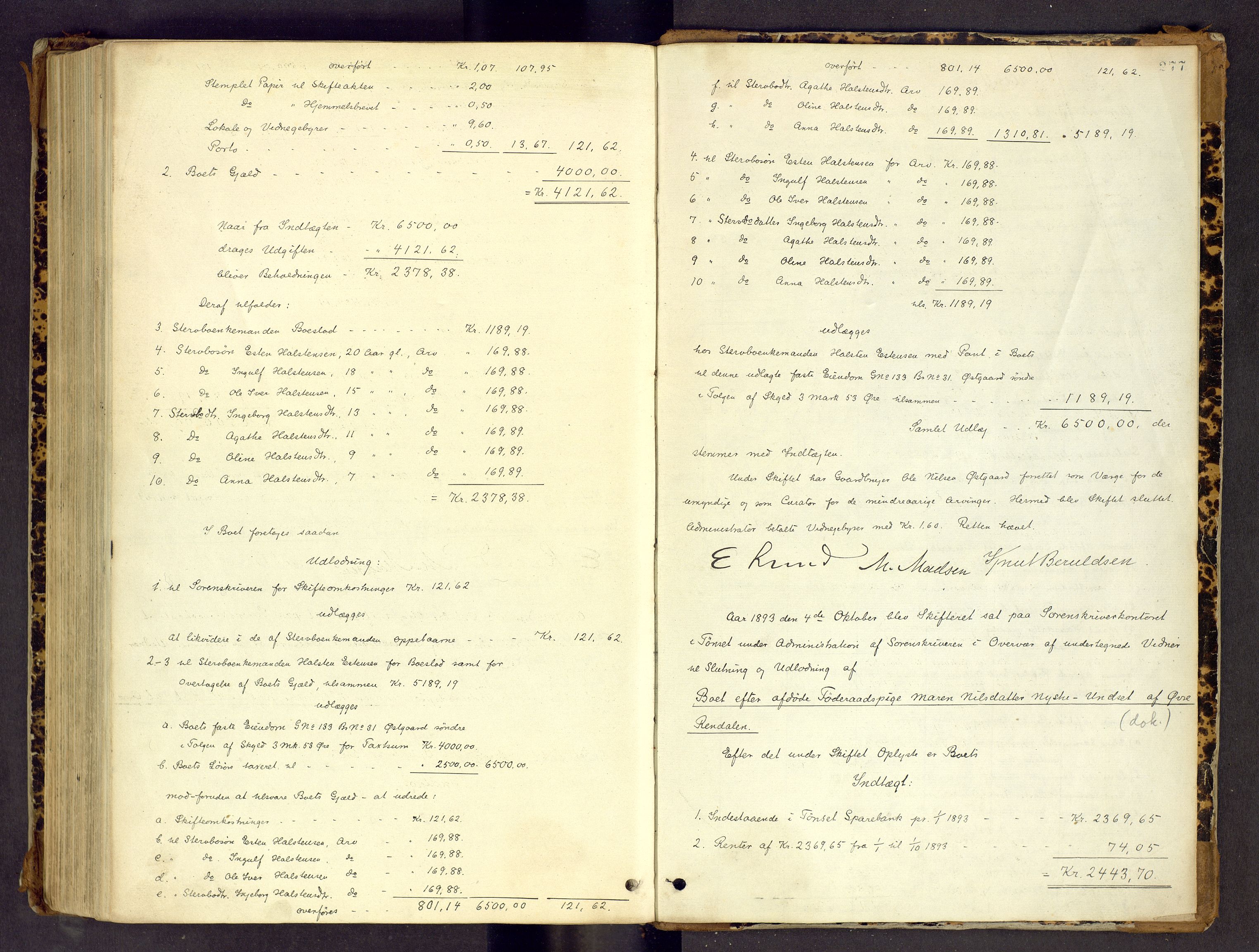 Nord-Østerdal tingrett, AV/SAH-TING-020/J/Jd/L0004: Skifteutlodningsprotokoll, 1875-1893, s. 277