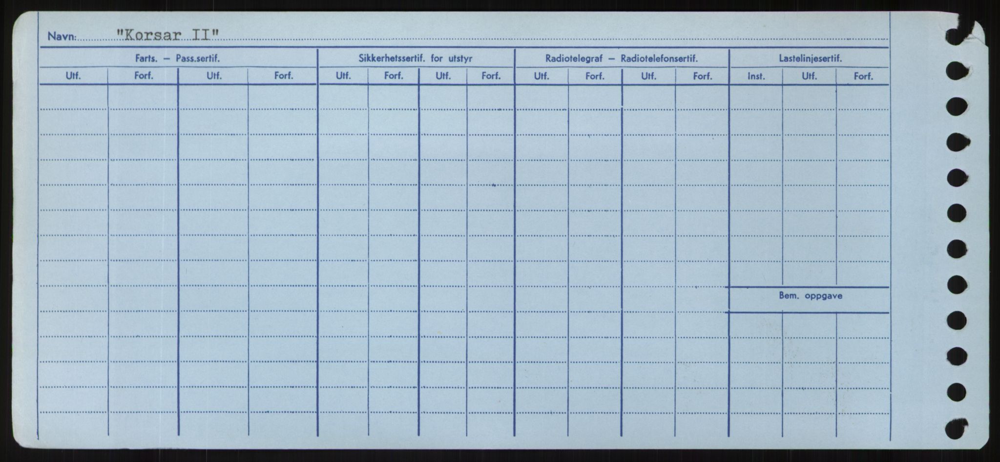 Sjøfartsdirektoratet med forløpere, Skipsmålingen, RA/S-1627/H/Hd/L0021: Fartøy, Kor-Kår, s. 10