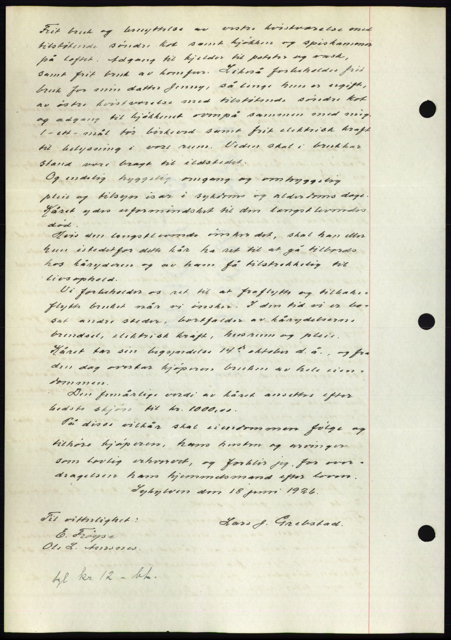 Nordre Sunnmøre sorenskriveri, AV/SAT-A-0006/1/2/2C/2Ca/L0035: Pantebok nr. 37, 1926-1926, Tingl.dato: 18.08.1926