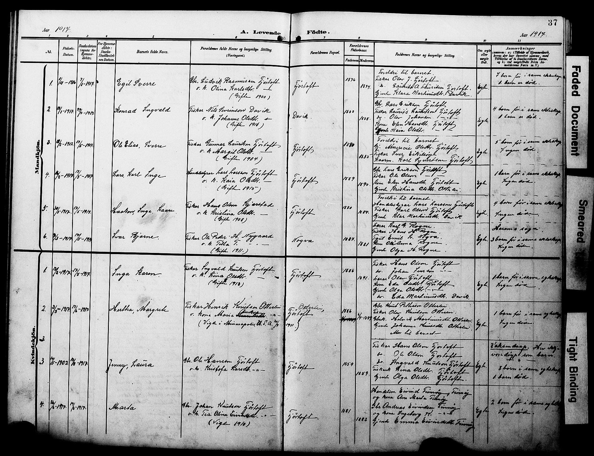 Ministerialprotokoller, klokkerbøker og fødselsregistre - Møre og Romsdal, SAT/A-1454/538/L0524: Klokkerbok nr. 538C02, 1901-1931, s. 37