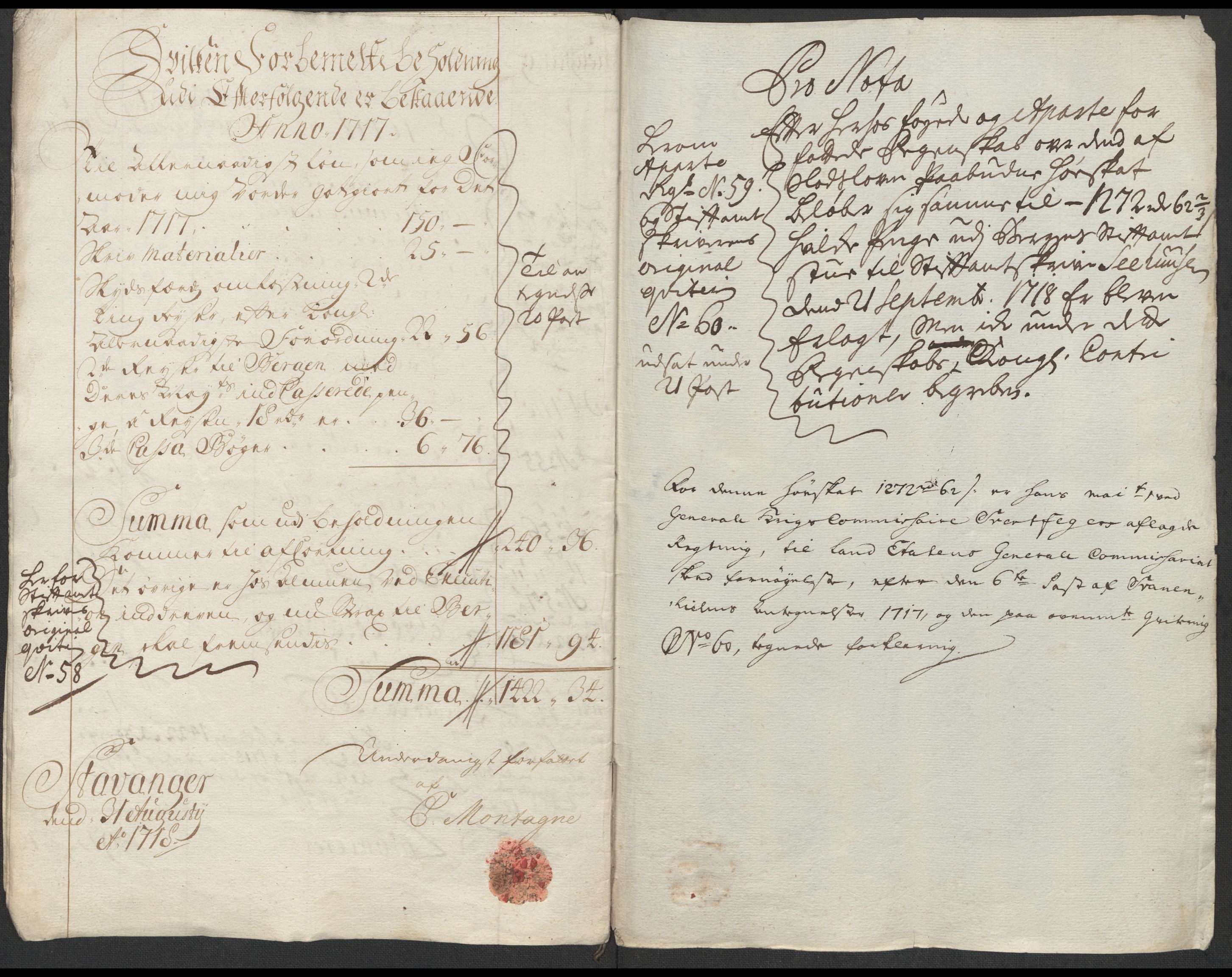 Rentekammeret inntil 1814, Reviderte regnskaper, Fogderegnskap, AV/RA-EA-4092/R46/L2742: Fogderegnskap Jæren og Dalane, 1717, s. 10
