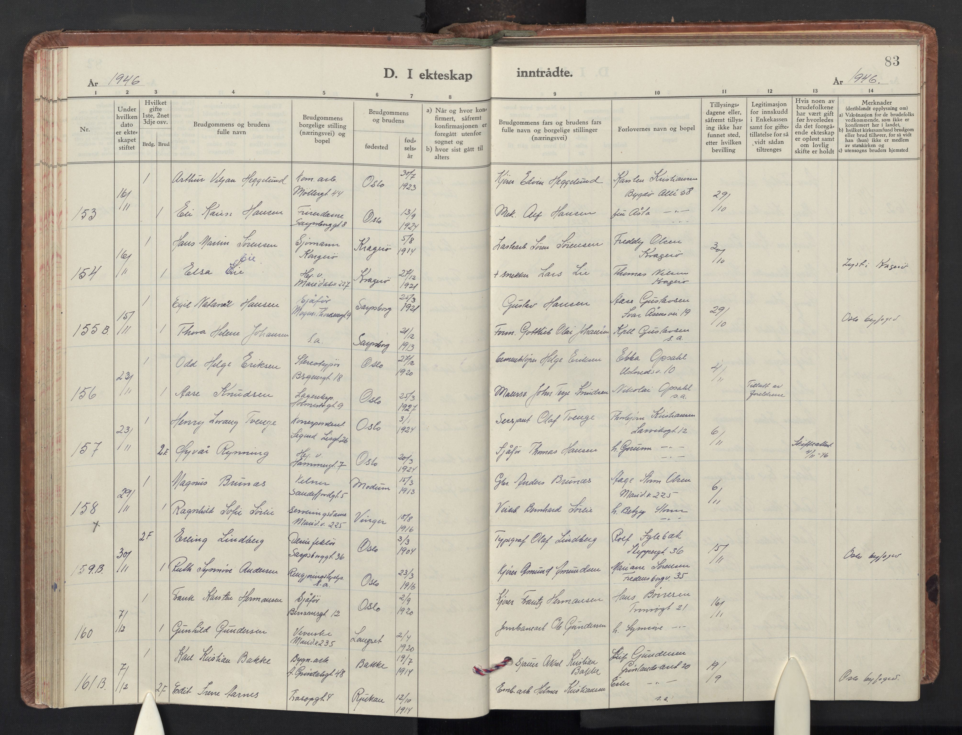 Sagene prestekontor Kirkebøker, AV/SAO-A-10796/F/L0019: Ministerialbok nr. 19, 1939-1954, s. 83