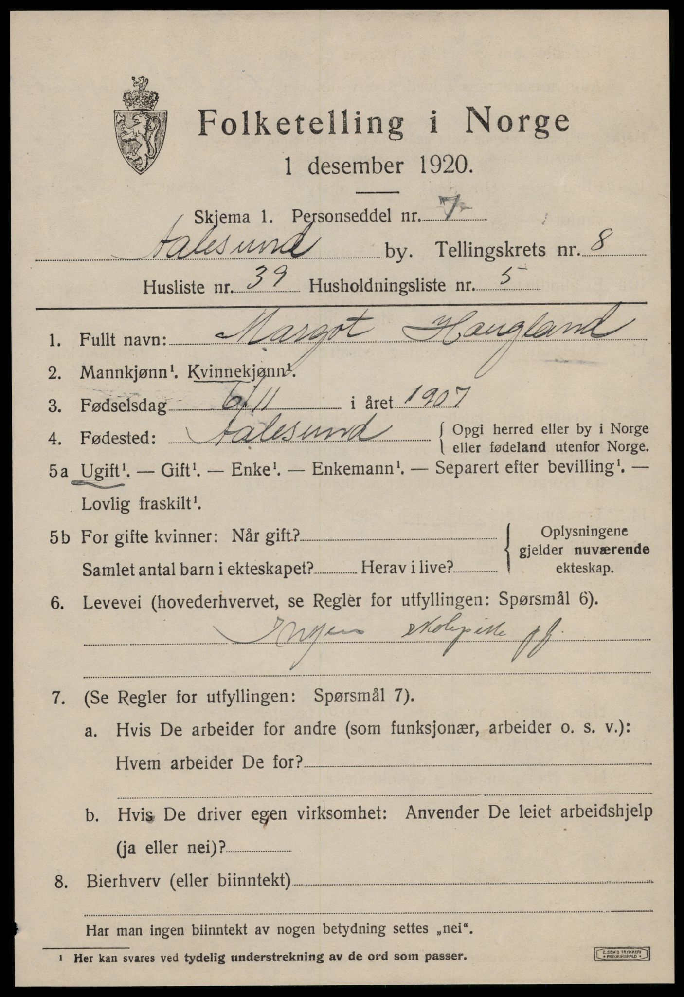 SAT, Folketelling 1920 for 1501 Ålesund kjøpstad, 1920, s. 22652