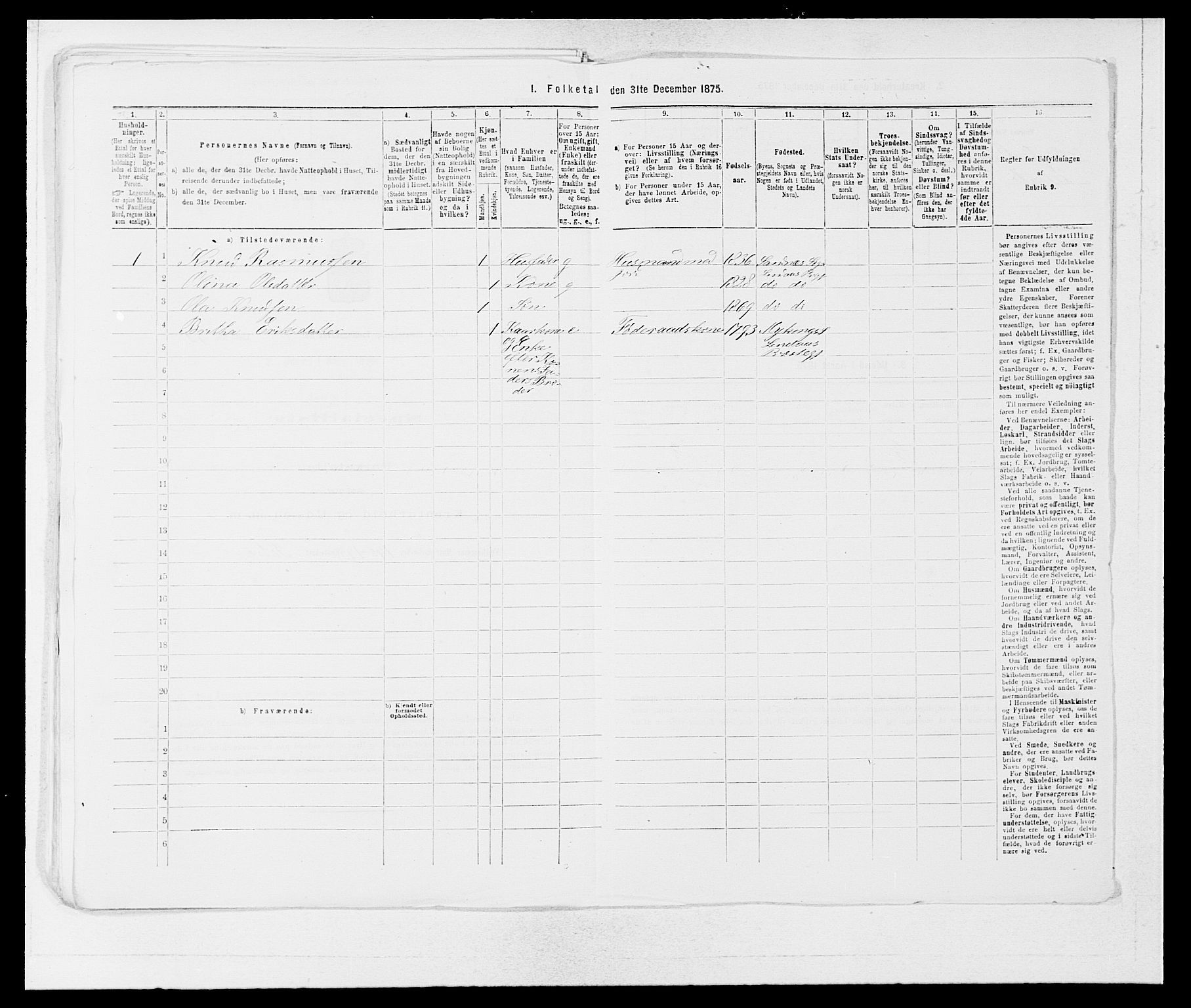 SAB, Folketelling 1875 for 1263P Lindås prestegjeld, 1875, s. 538