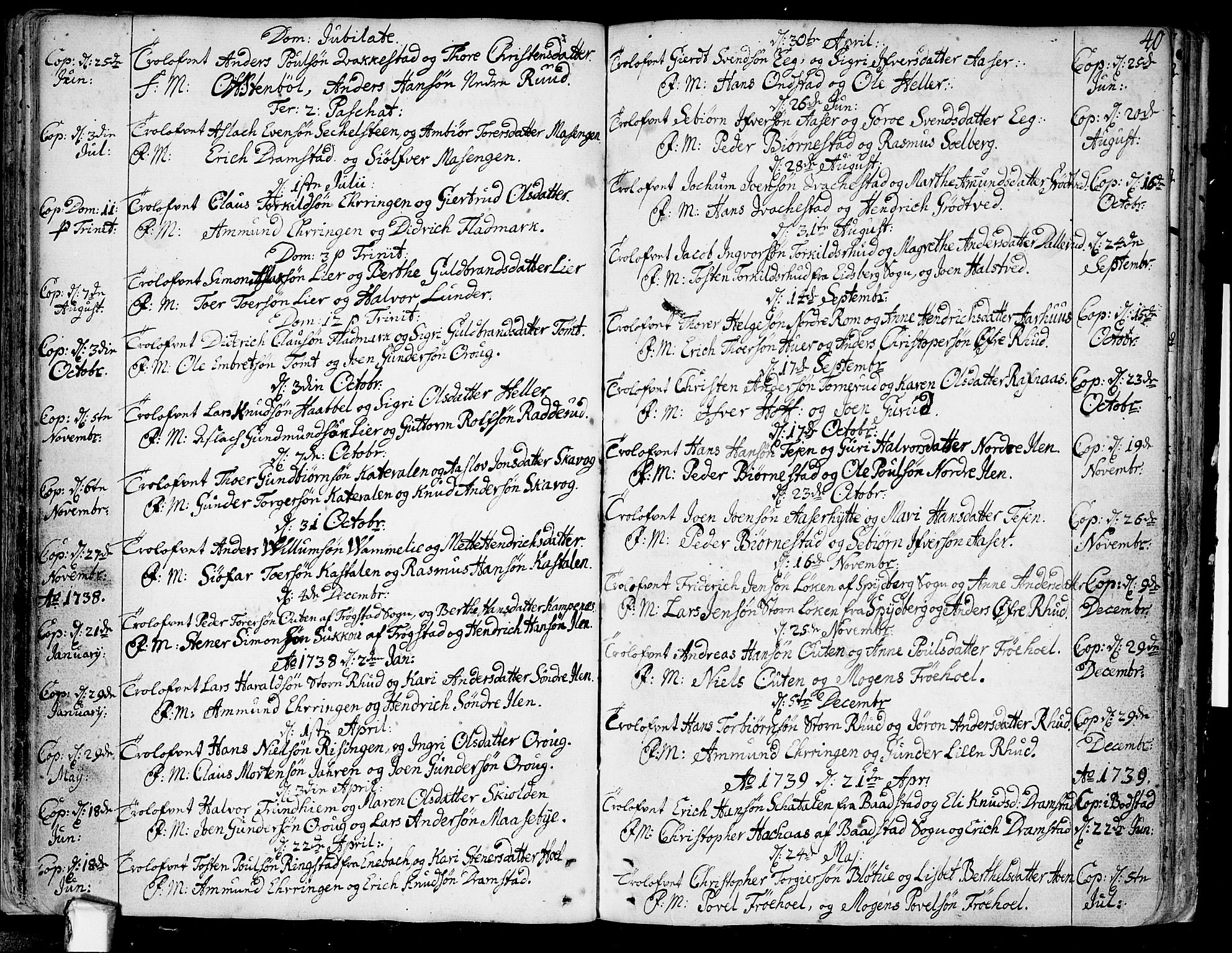 Askim prestekontor Kirkebøker, AV/SAO-A-10900/F/Fa/L0001: Ministerialbok nr. 1, 1733-1757, s. 40