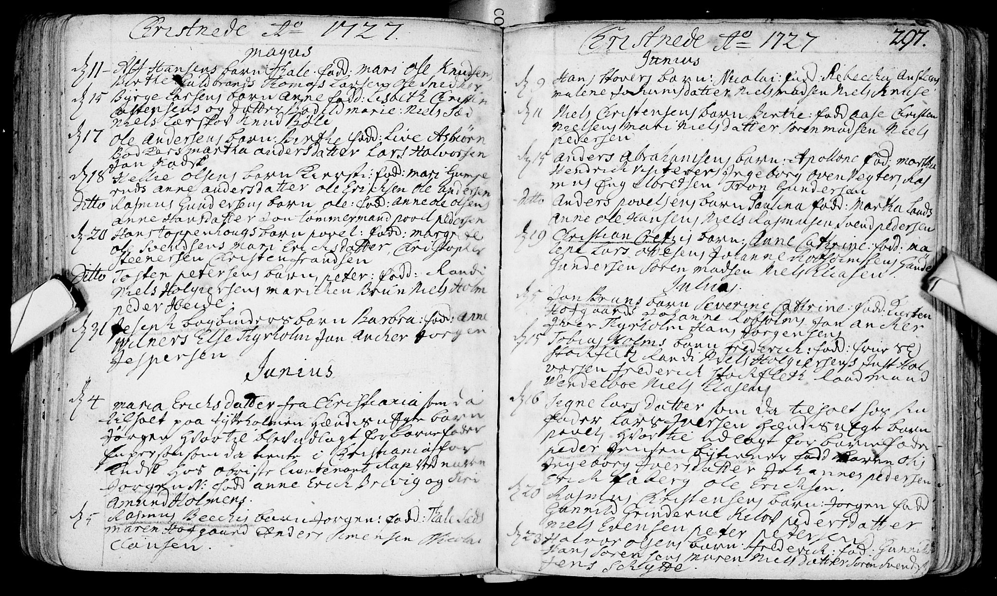 Bragernes kirkebøker, SAKO/A-6/F/Fa/L0003: Ministerialbok nr. I 3, 1706-1734, s. 297