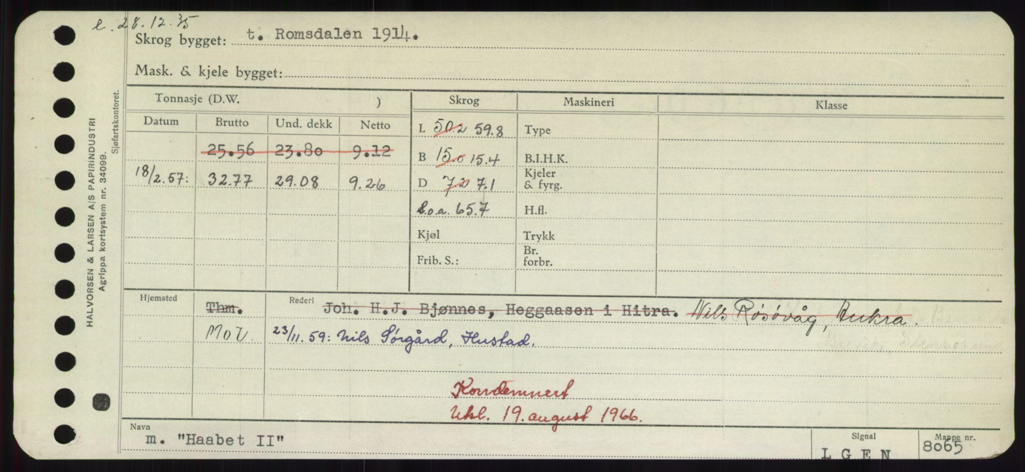 Sjøfartsdirektoratet med forløpere, Skipsmålingen, AV/RA-S-1627/H/Hd/L0017: Fartøy, Holi-Hå, s. 539