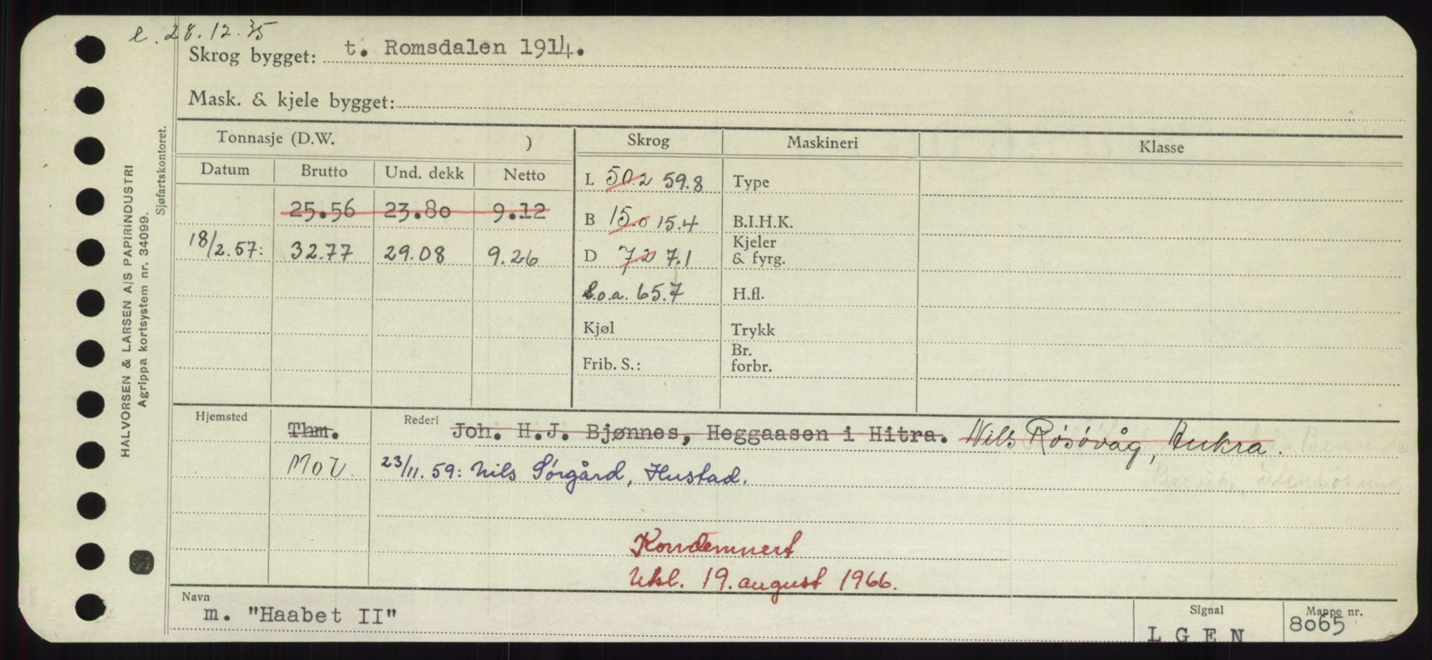 Sjøfartsdirektoratet med forløpere, Skipsmålingen, RA/S-1627/H/Hd/L0017: Fartøy, Holi-Hå, s. 539