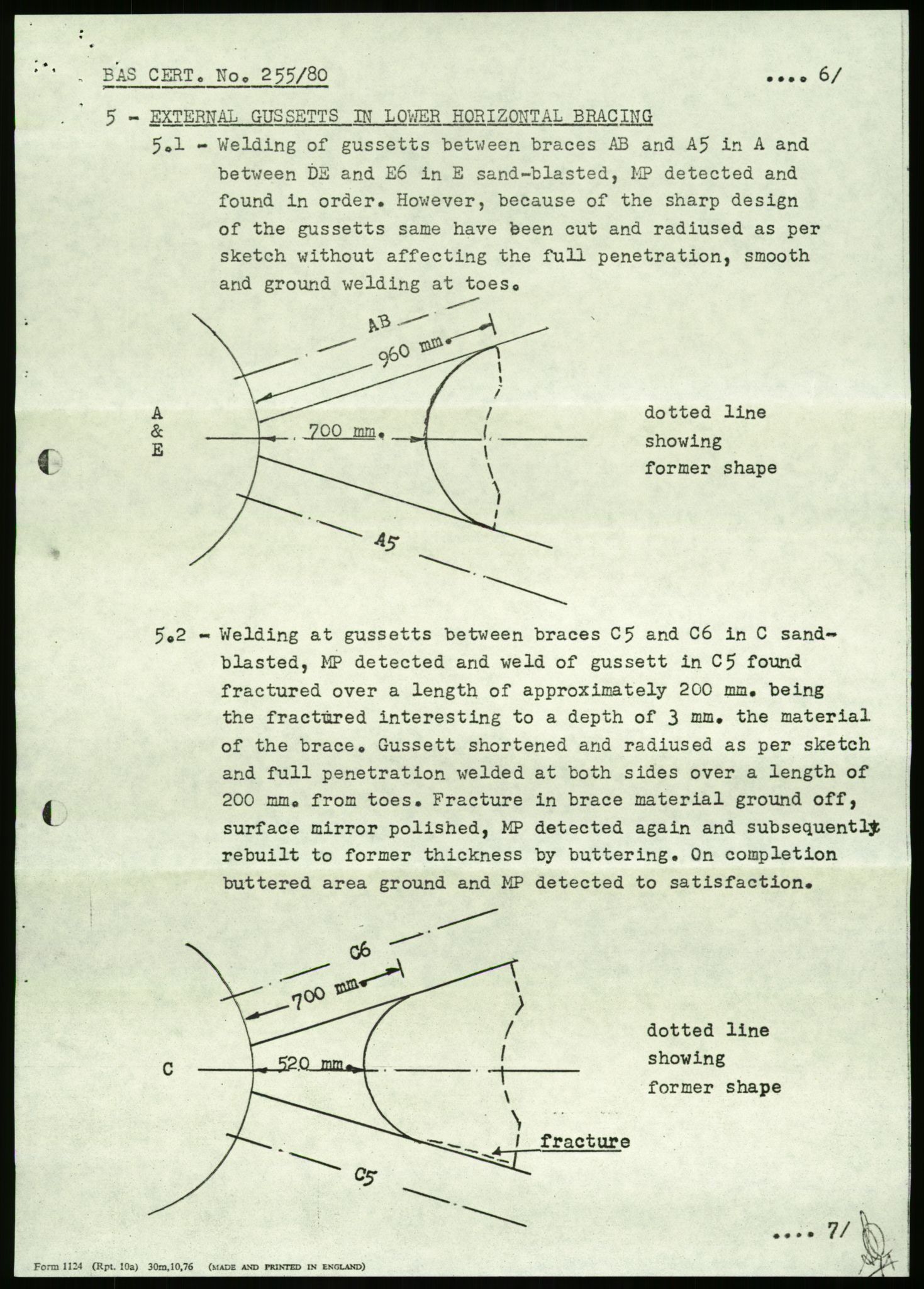 Justisdepartementet, Granskningskommisjonen ved Alexander Kielland-ulykken 27.3.1980, AV/RA-S-1165/D/L0023: Æ Øvrige Pentagone-rigger (Doku.liste + Æ1-Æ2, Æ4 av 4  - Æ3 mangler)/ ALK - SINTEF-undersøkelse av bruddflater og materialer (STF01 F80008), 1980-1981, s. 23