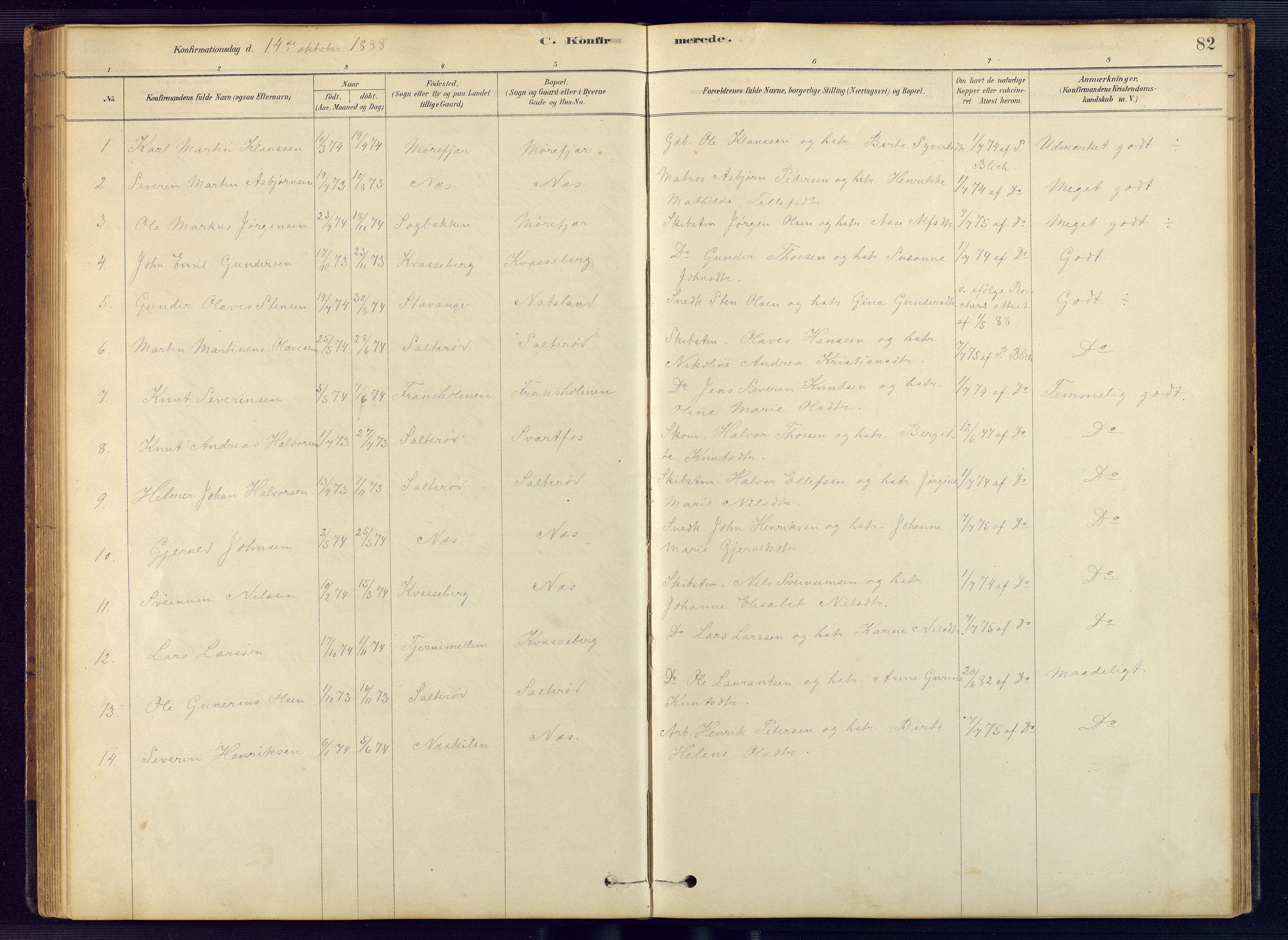 Austre Moland sokneprestkontor, SAK/1111-0001/F/Fb/Fbb/L0001: Klokkerbok nr. B 1, 1878-1904, s. 82