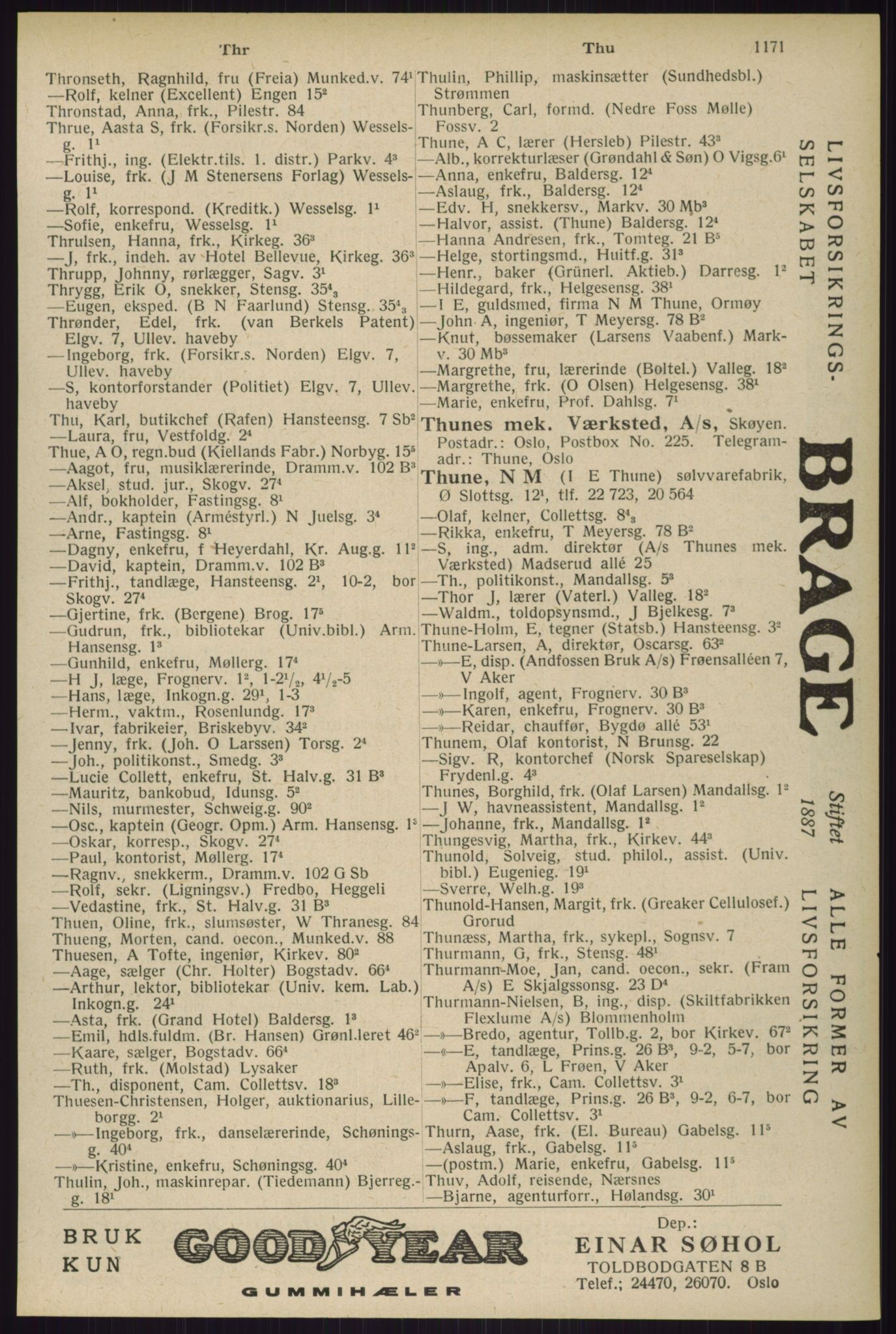 Kristiania/Oslo adressebok, PUBL/-, 1929, s. 1171