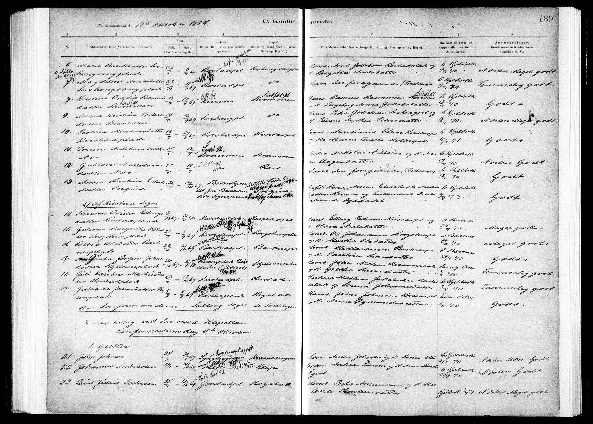 Ministerialprotokoller, klokkerbøker og fødselsregistre - Nord-Trøndelag, SAT/A-1458/730/L0285: Ministerialbok nr. 730A10, 1879-1914, s. 189