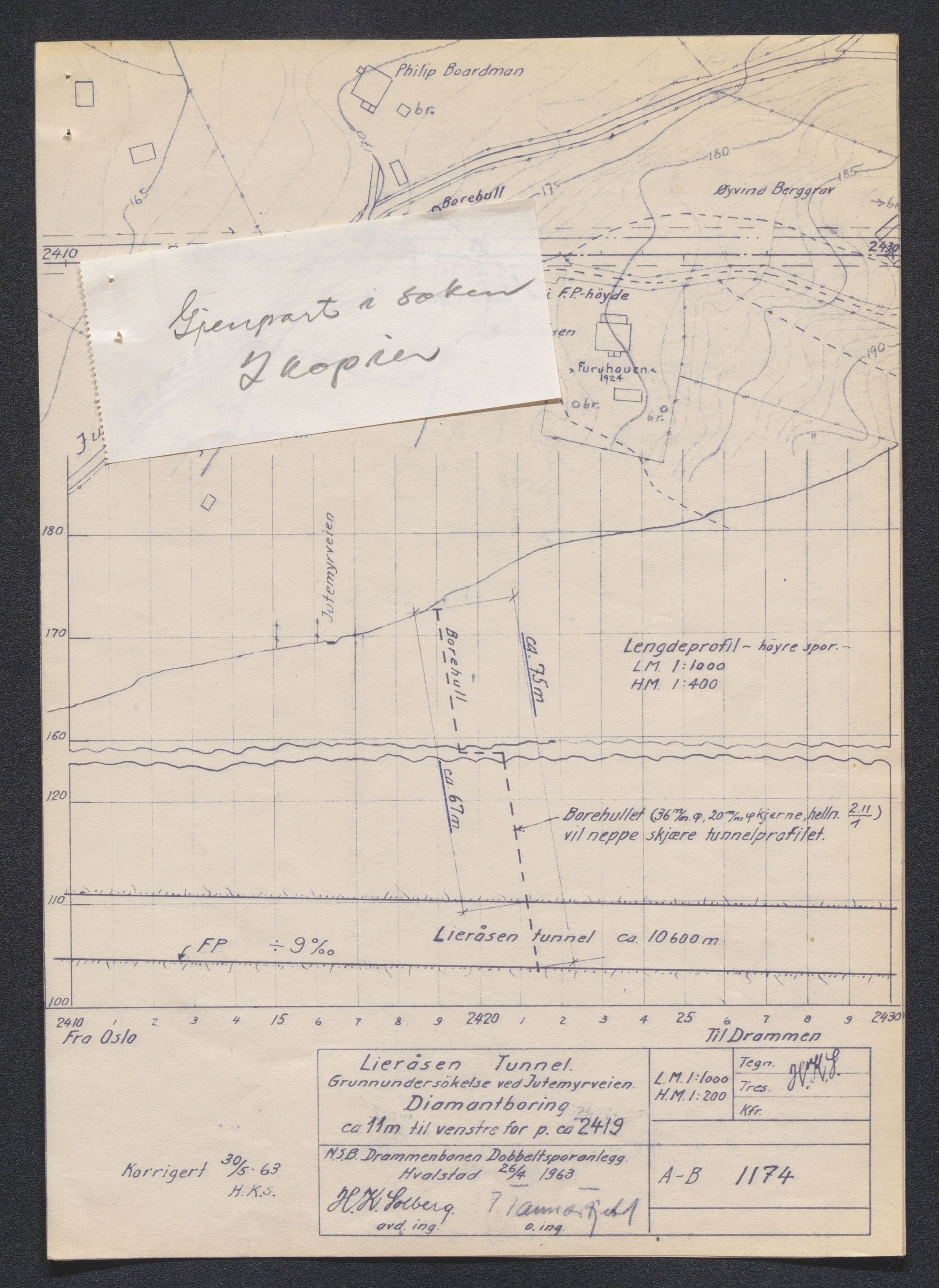 Norges Statsbaner Drammen distrikt (NSB), SAKO/A-30/1.DELARKIV/D/Da/L0003: Utbyggingen av dobbeltspor mellom Asker og Brakerøya, 1963-1967