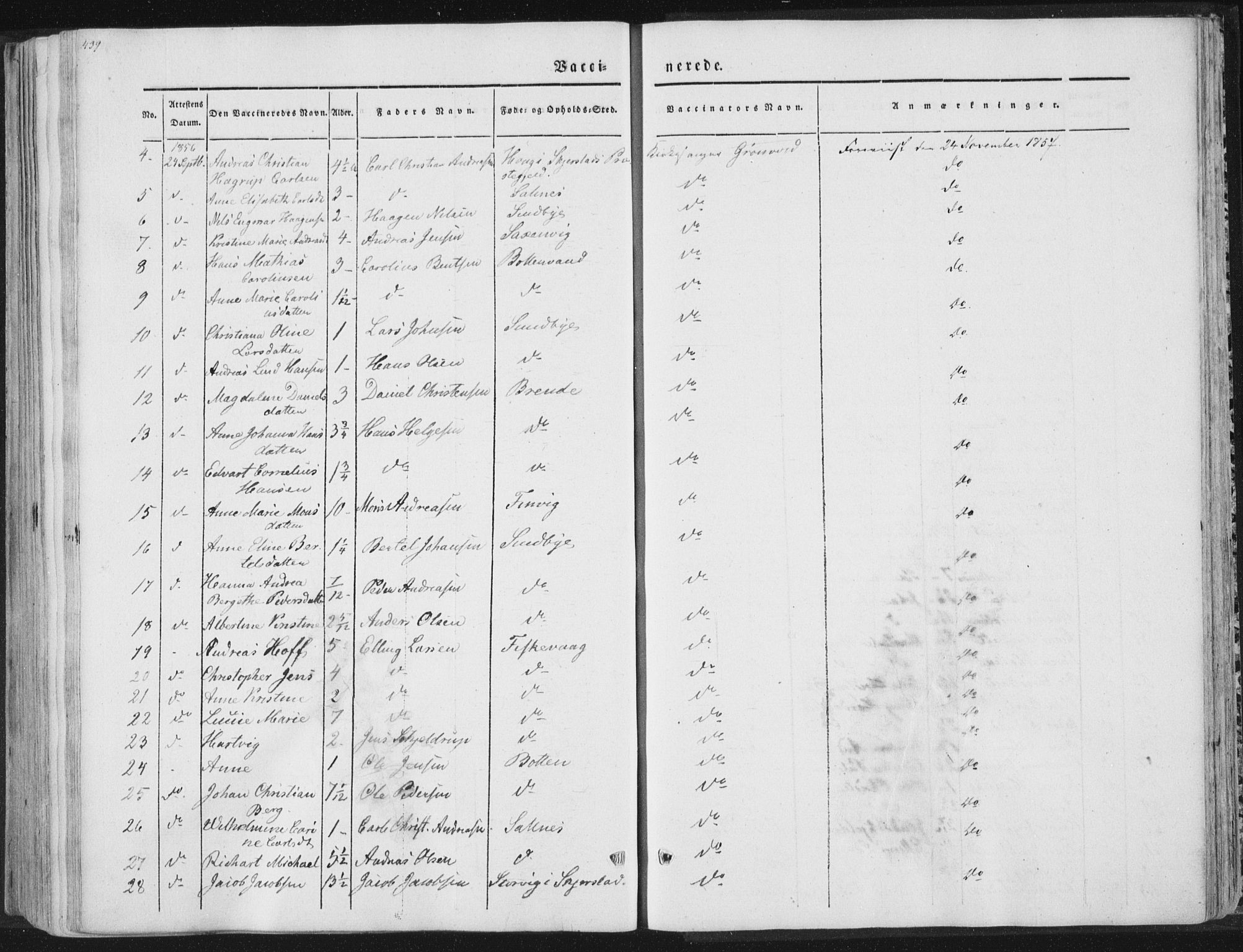 Ministerialprotokoller, klokkerbøker og fødselsregistre - Nordland, SAT/A-1459/847/L0667: Ministerialbok nr. 847A07, 1842-1871, s. 439